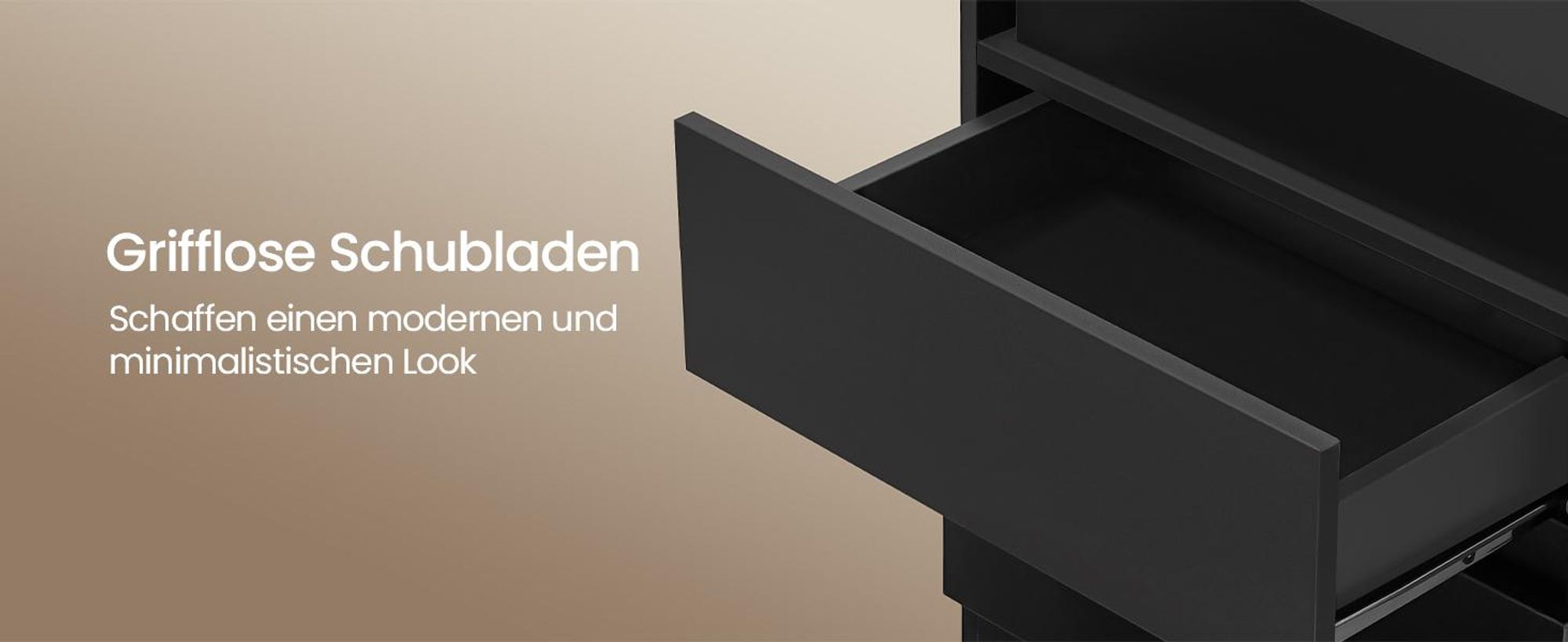 VASAGLE Beistelltisch mit Ladestation, 2er Set, Nachttisch mit Beleuchtung, Steckdosen, Geheimfach, Schubladen, modern, schwarz