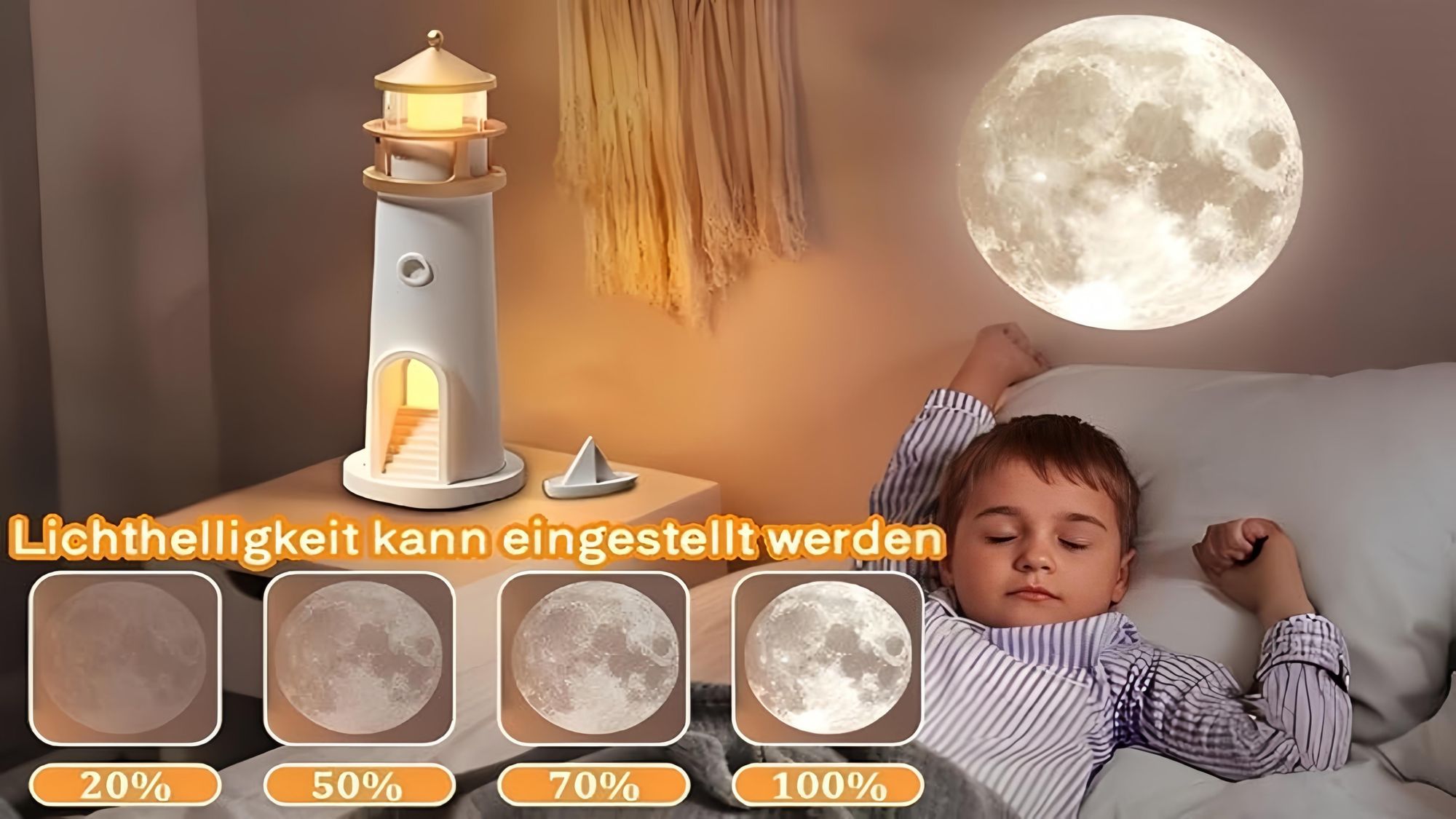 Lighthouse Dekoration  Nachttischlampe, LED Moonlight -Projektorlampe mit Fernbedienung, Sternennachtlichter, Lighthouse Geschenk, Meeresdekoration