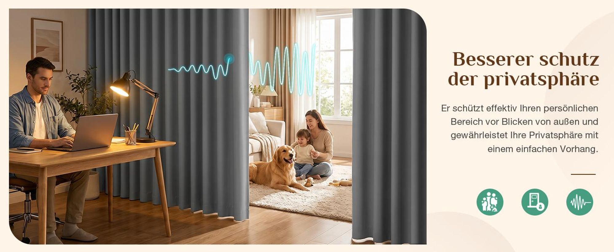 Extra Breite Vorhang Blickdicht Raumteiler mit Schiene Gardinen Vorhänge Türvorhang für Wohnzimmer Schlafzimmer, B254xH213cm, Grau