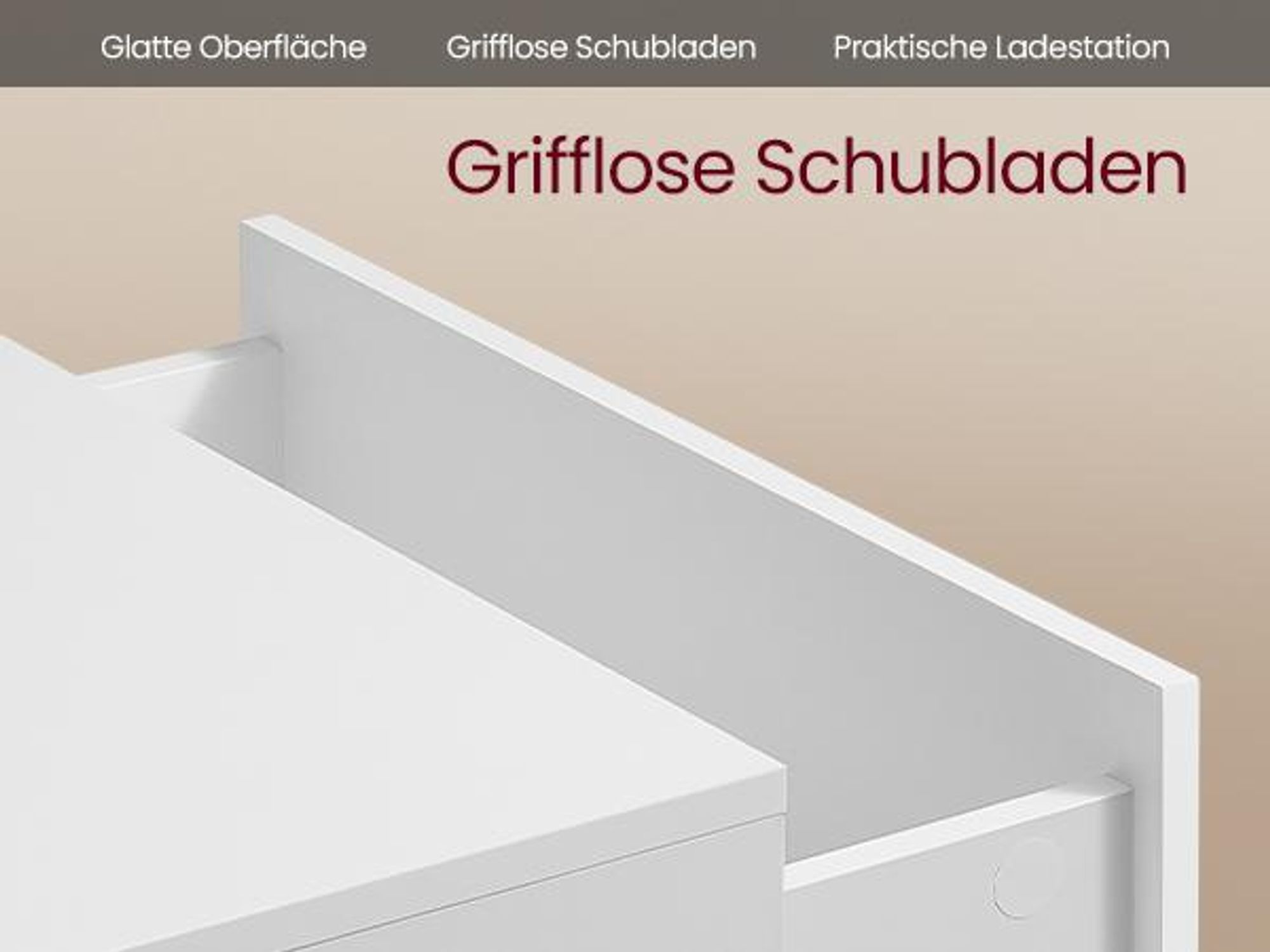 VASAGLE Schminktisch 3 Lichtfarben, mit drehbare Seitenkommode, gerade oder L-förmig