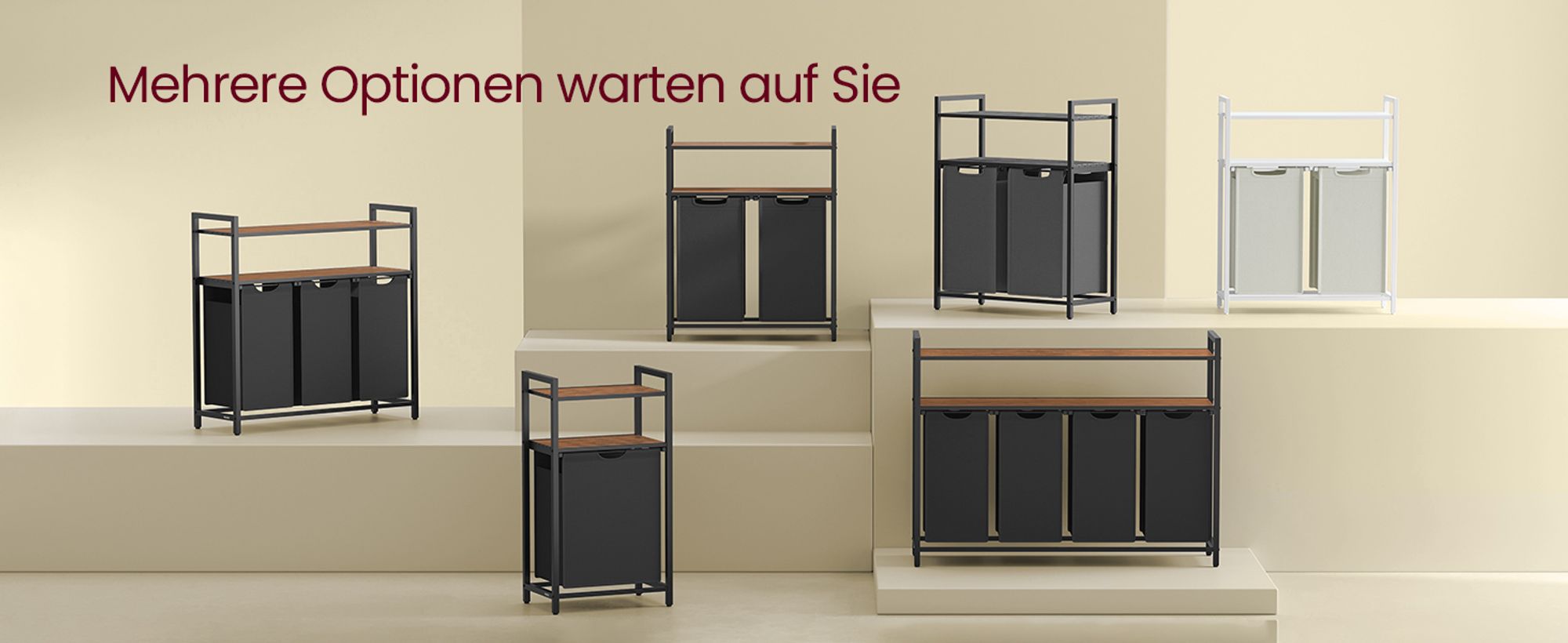 VASAGLE Wäschekorb, 2Ablagen, ausziehbar und abnehmbar, 65 Liter, für Badezimmer