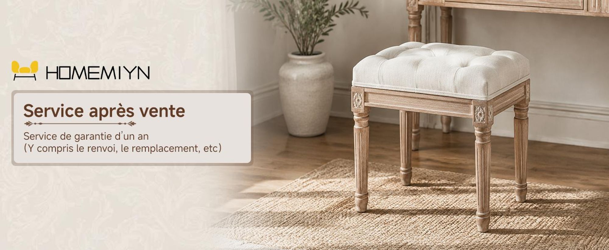 HomeMiYN Banc d'entrée rembourré, tabouret pour enfiler les chaussures, pouf d'appoint en tissu pour chambre salon couloir