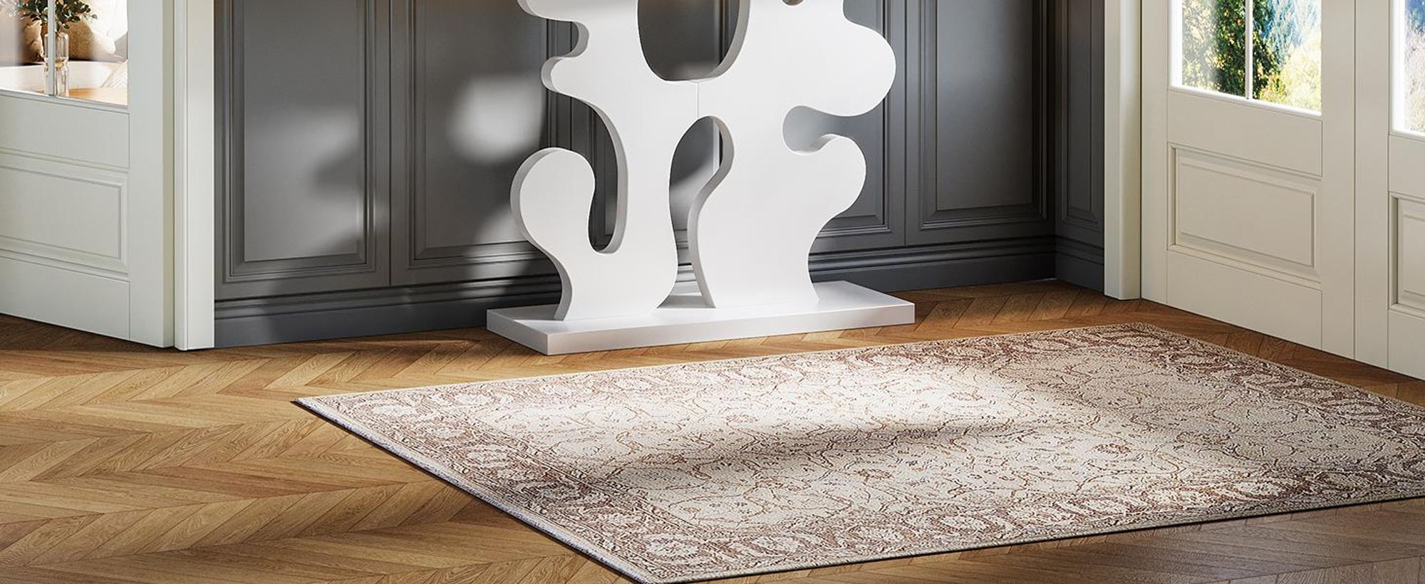 Tribesigns Moderner Konsolentisch, 140 cm schmaler langer Sofatisch aus Holz hinter der Couch für Wohnzimmer, Flur, Foyer Weiß