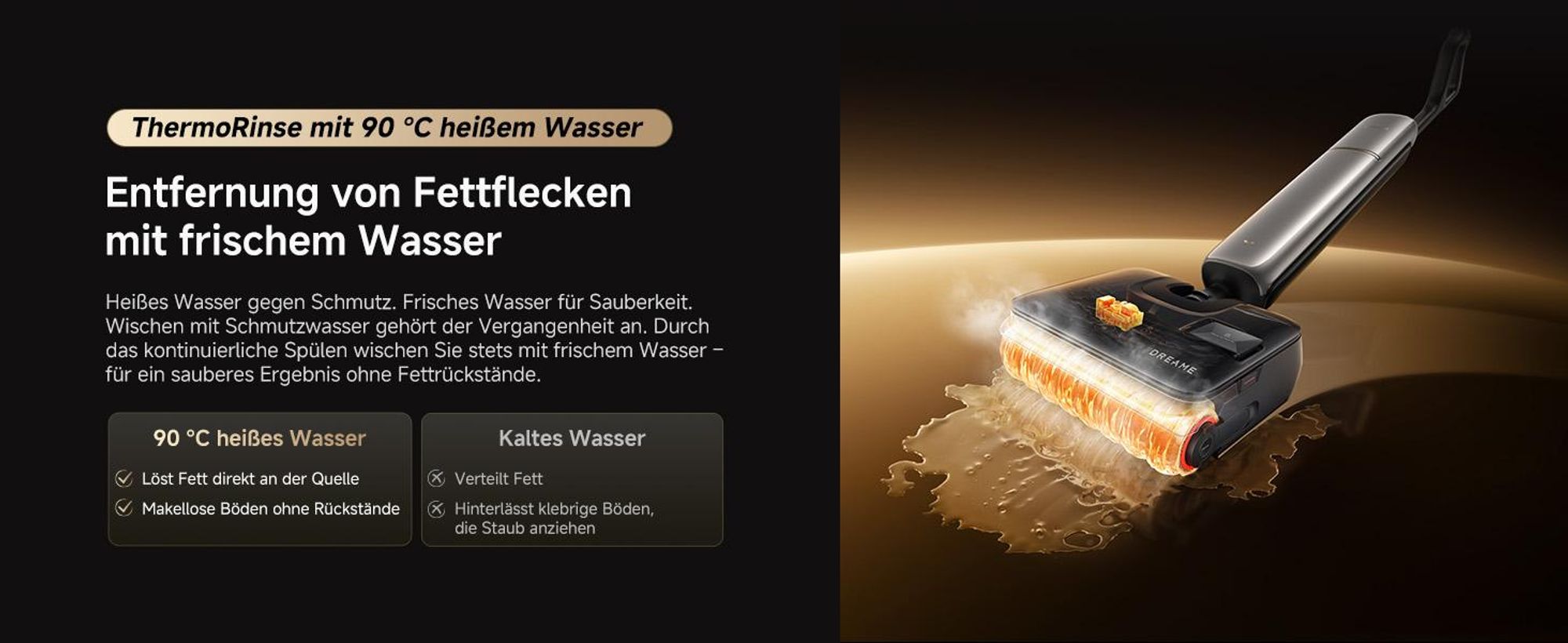Dreame T15 Pro Heat Nass-und Trockensauger,30kPa Saugleistung Akku-Staubsauger,9,85cm ultraschlank,95℃ Heißwäsche＆Leises Trocknen,Reinigungssystem,LED