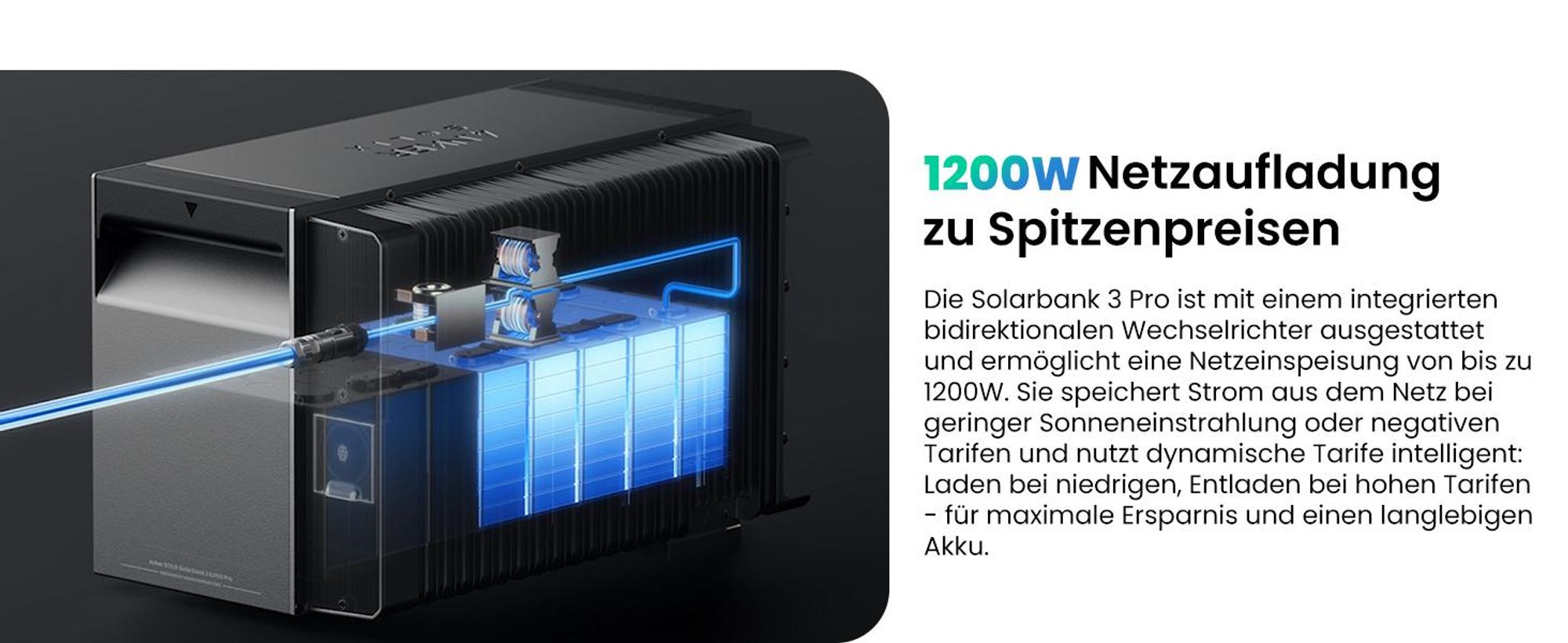 Anker SOLIX Solarbank 3 E2700 Pro 2688Wh Speicher für Balkonkraftwerk mit Anker Solix Smart Meter, 4 MPPT, Schließe bis zu 8 Panel (0% MwSt)