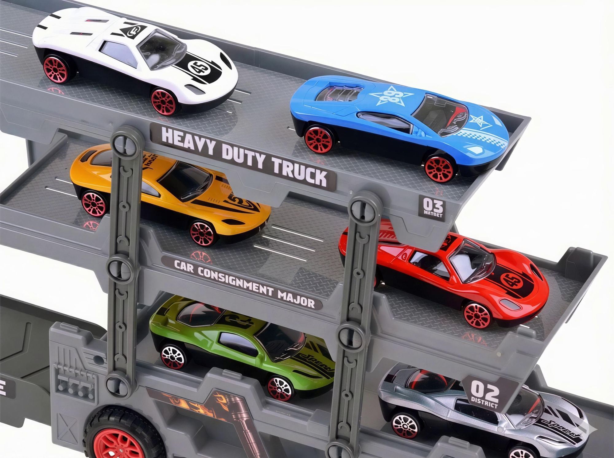 Nákladní auto Transporter s odpalovačem aut Sada s autíčkem Hračka pro děti