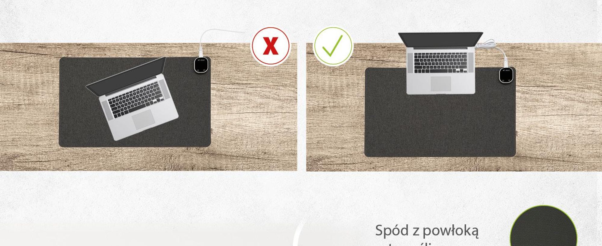 Podgrzewana podkładka na biurko Podkładka pod mysz 60x36cm 4 poziomy grzania Automatyczne wyłączanie Podkładka na biurko Podkładka pod mysz