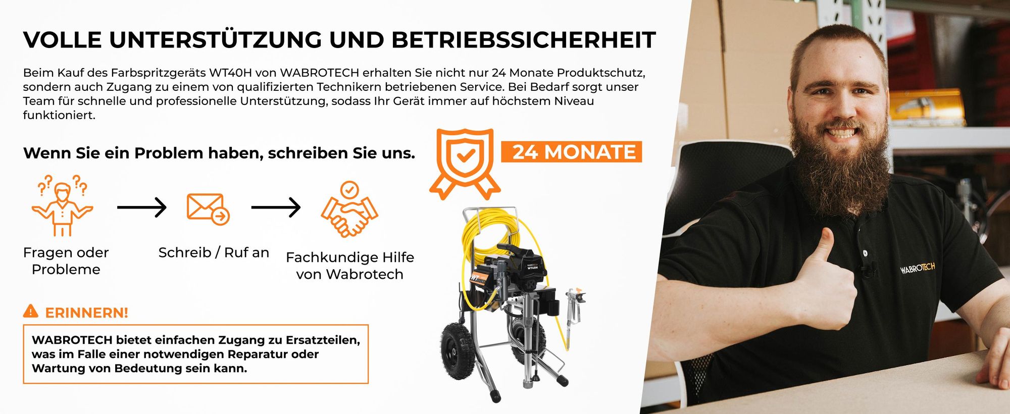 Farbsprühgerät WABROTECH WT40H Airless Farbsprühsystem mit Transporträdern, Airless Spritzgerät, 4 L/min