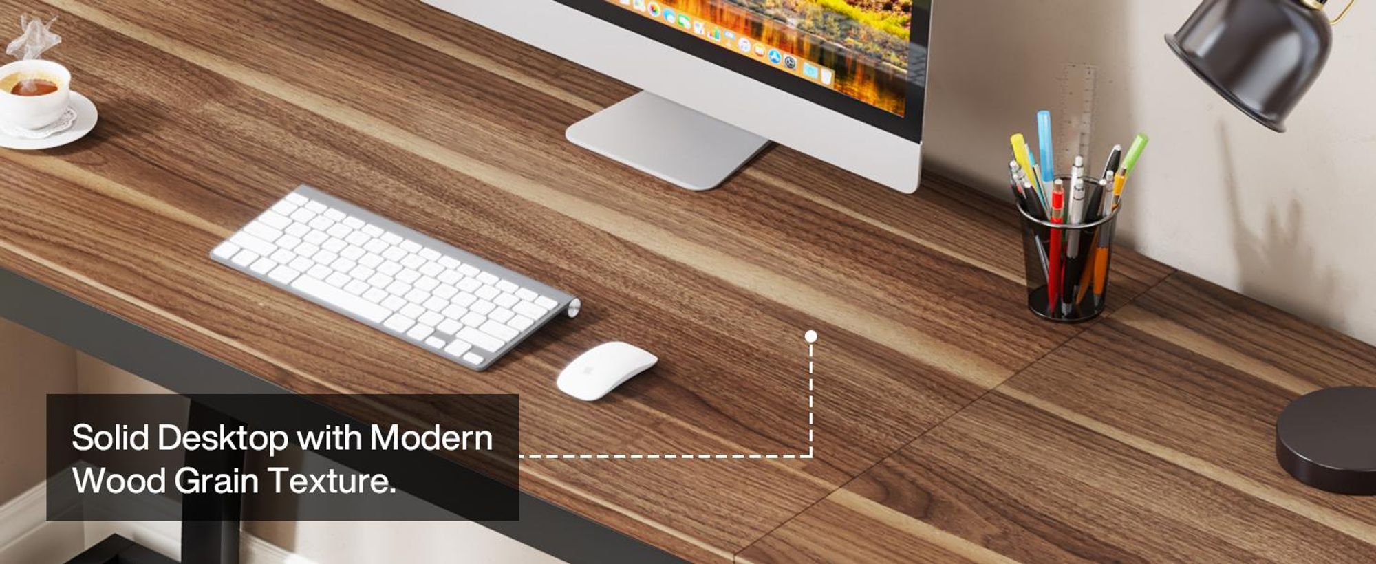 Tribesigns Schreibtisch 3 Schubladen, 150 cm,Industrial, mit Ablage für Akten, Homeoffice Schreibtisch mit großer Arbeitsfläche, Metallrahmen,Nussbaum