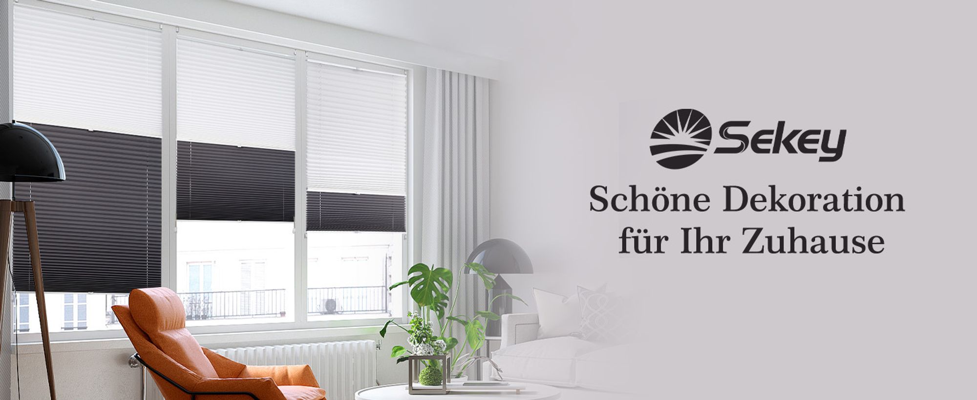 Sekey Plissee 80×130 cm ohne Bohren Day+Night Verdunklungsplissee Weiß+Grau Blickdicht Faltrollo Klemmfix 100% Verdunkelnd Sichtschutz für Fenster