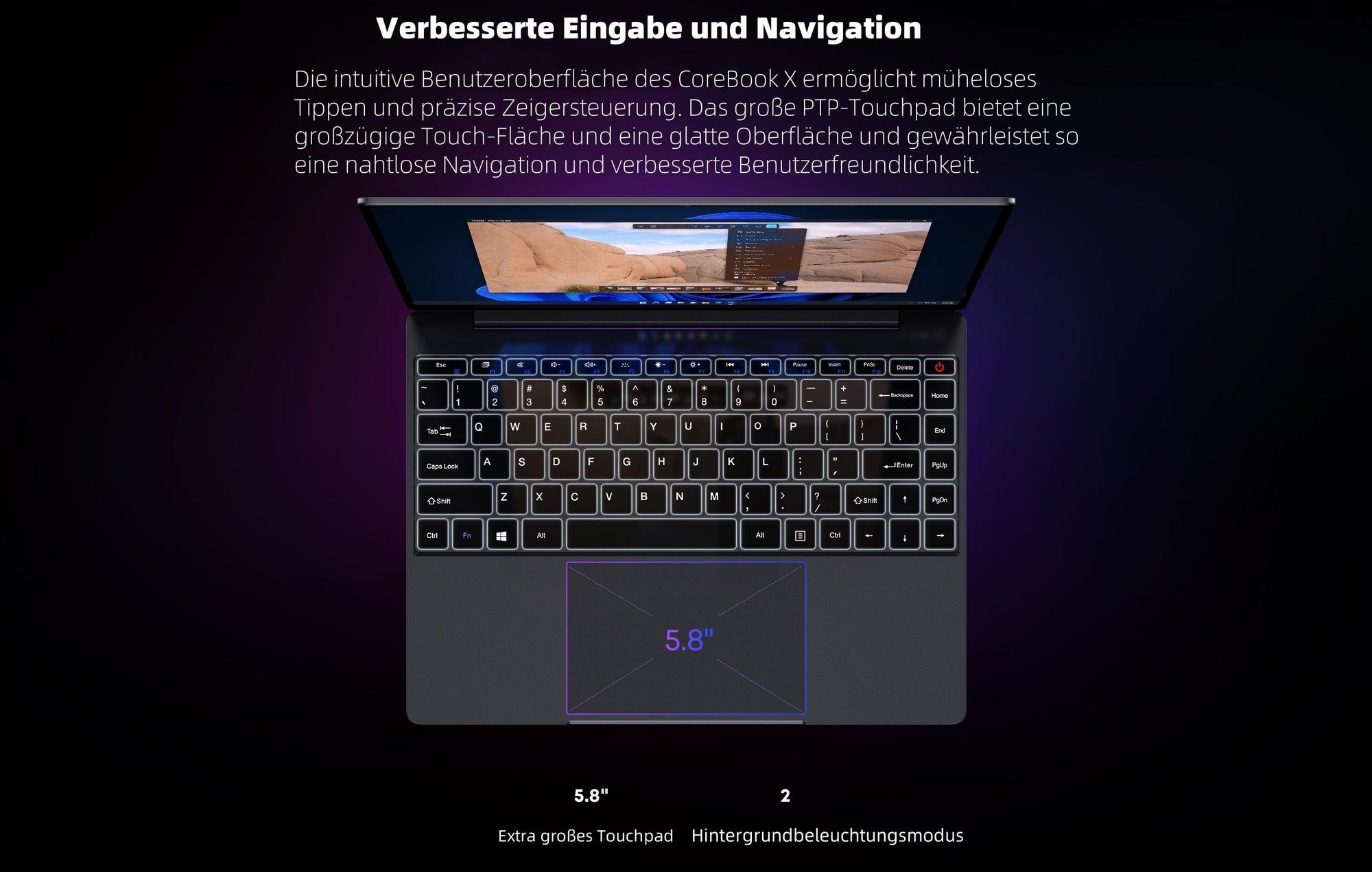 Laptop CHUWI CoreBook X - Prozessor Intel Core i3-1220P 14" Bildschirm Windows 11 16GB+512GB 4000mAh Akku - Grau