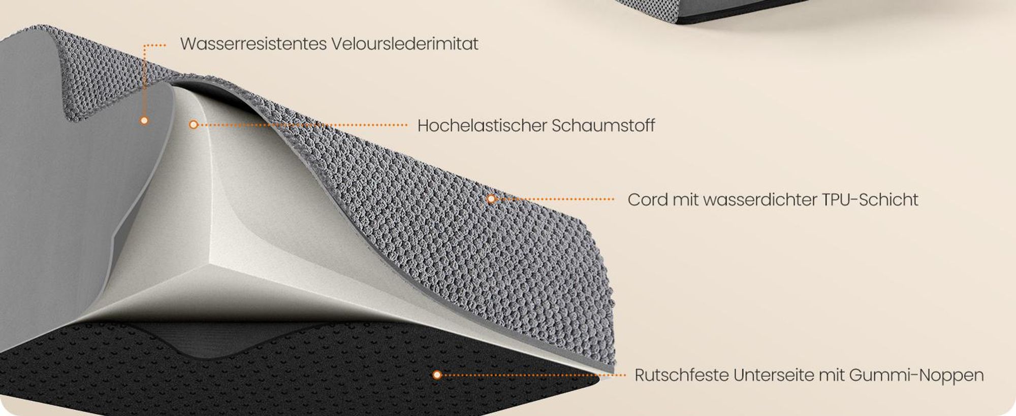 Feandrea Hundetreppe, 3 Stufen, Waffelcord, Haustiertreppe, für Bett, Sofa, wasserdicht, rutschfest, geringe Neigung, abnehmbarer waschbarer Bezug