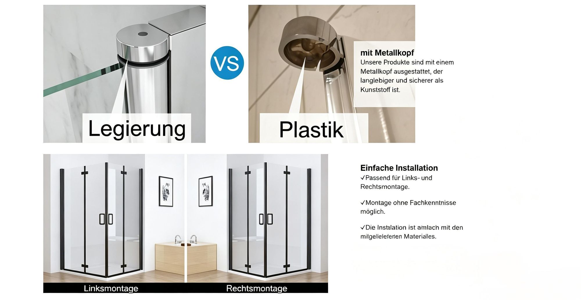 LISA Duschkabine 90x80 x185 cm Eckeinstieg Falttür 180º Pendeltür Glas Duschwand für Dusche mit Matt Schwarz Rahmen ESG Sicherheitsglas Faltbar