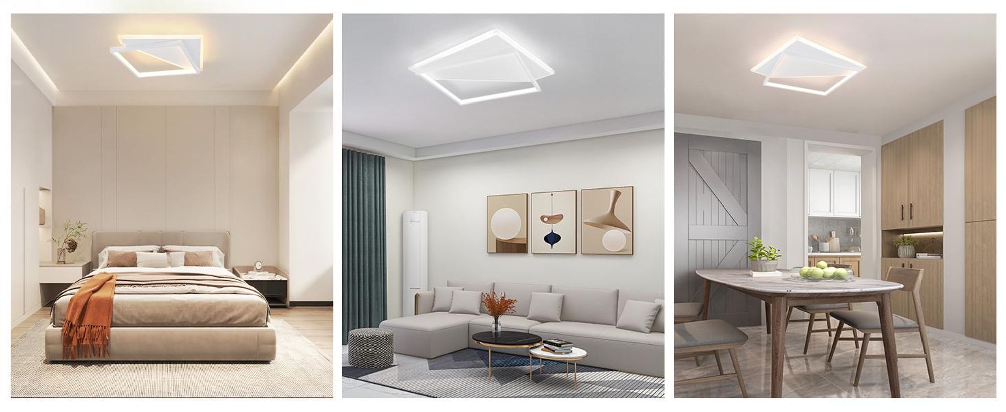 ZMH – lampa sufitowa LED do salonu, biała lampa do sypialni z regulacją jasności i pilotem, 40 W – nowoczesne oświetlenie sufitowe do kuchni i przedpokoju