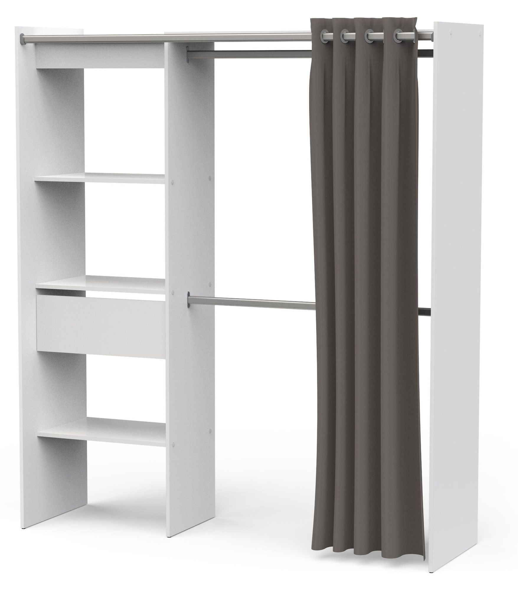 Vorhang-Schrank CHICAGO – Kleiderschrank mit Vorhangfront und flexiblem Stauraumkonzept