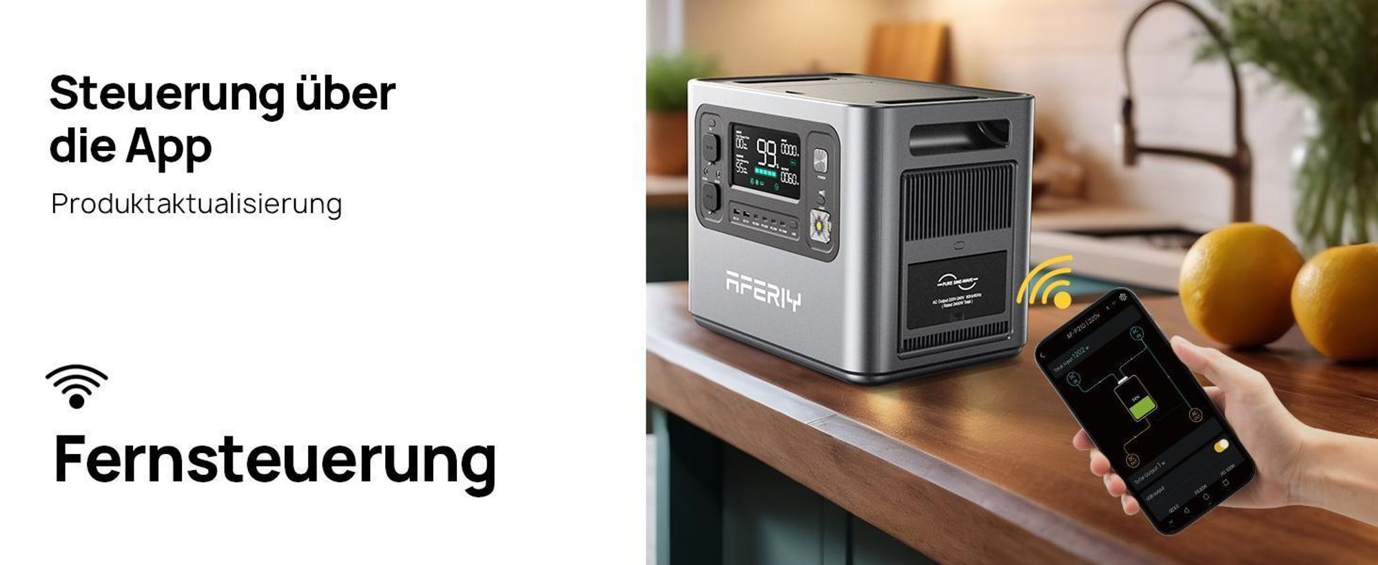 AFERIY P210 Solargenerator Set | 2400W Powerstation 2048Wh & 200W Solarpanel
