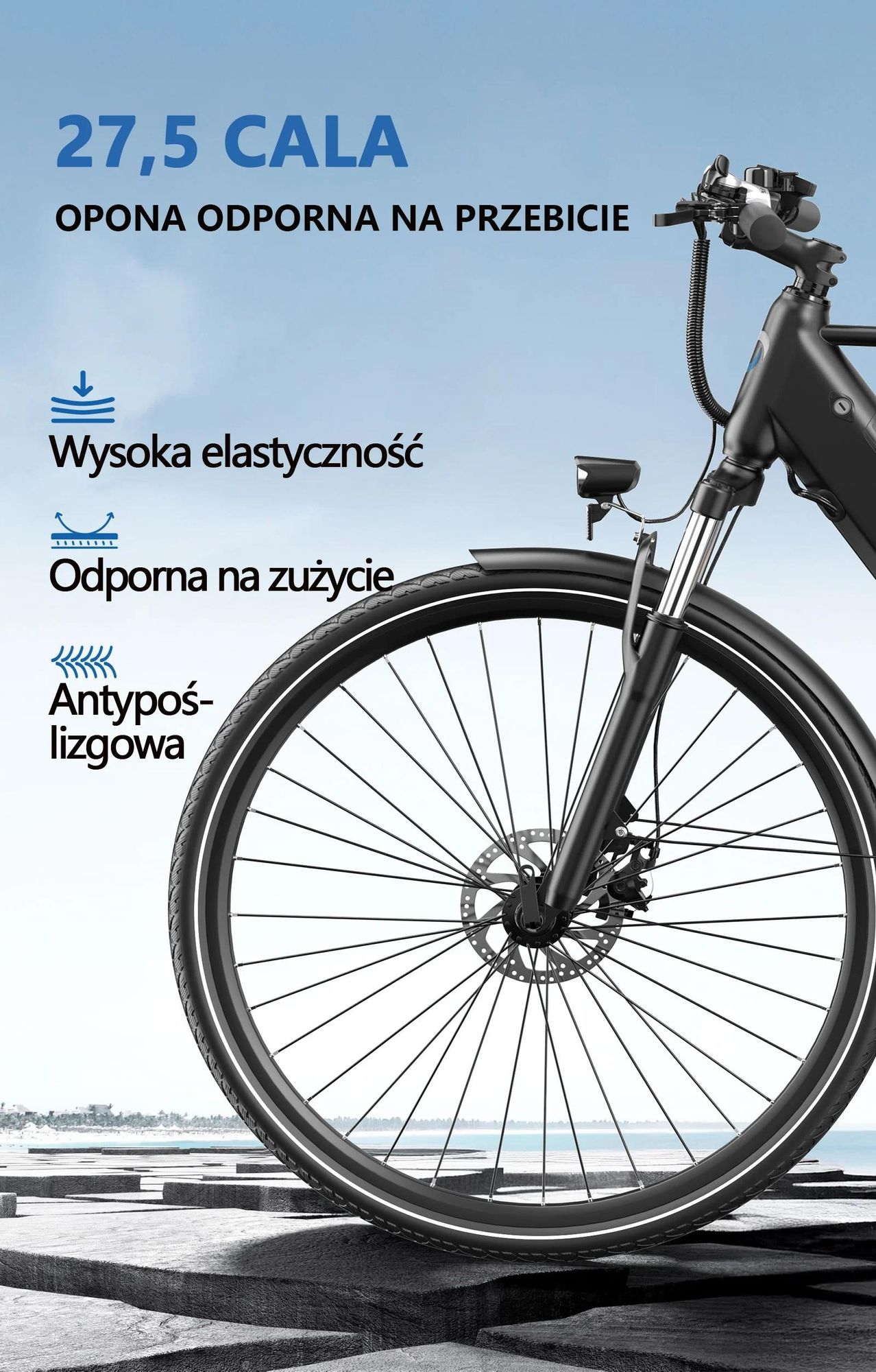 Rower Elektryczny Duotts C29 Lite - Silnik 250W Akumulator 36V13AH Opony 27.5" Hamulec Tarczowy - Niebiesko Czarny
