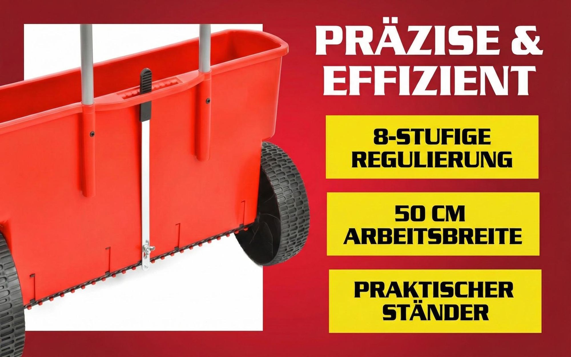 HECHT 220 Düngerstreuer Streuwagen | 20 Liter | bis 24 kg | 50 cm Arbeitsbreite | 8-stufig