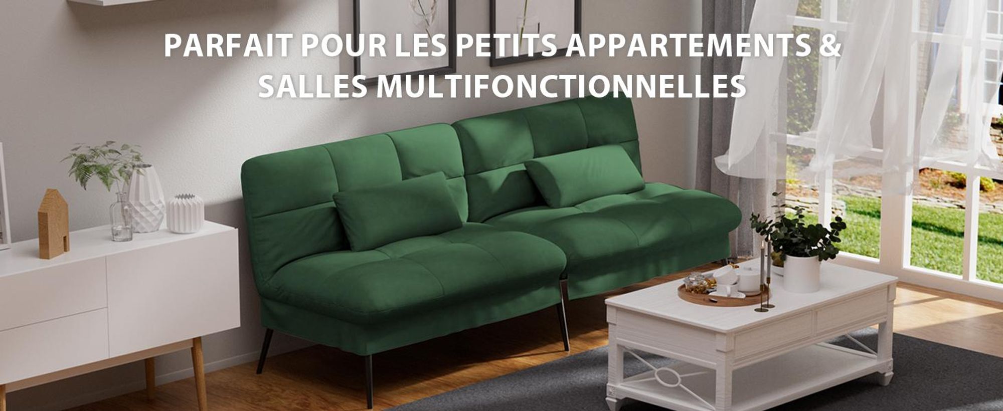 COMHOMA Canapé convertible avec fonction sommeil, housse Futon Canapé pliant, canapé-lit, canapé d'angle, canapé-lit d'appoint, canapé 3 places, avec dossier inclinable