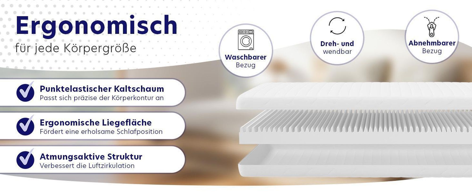 AquaFlex - 10cm 7-Zonen Kaltschaummatratze - H3&H4 - (80 x 200 cm) - Träumegut24