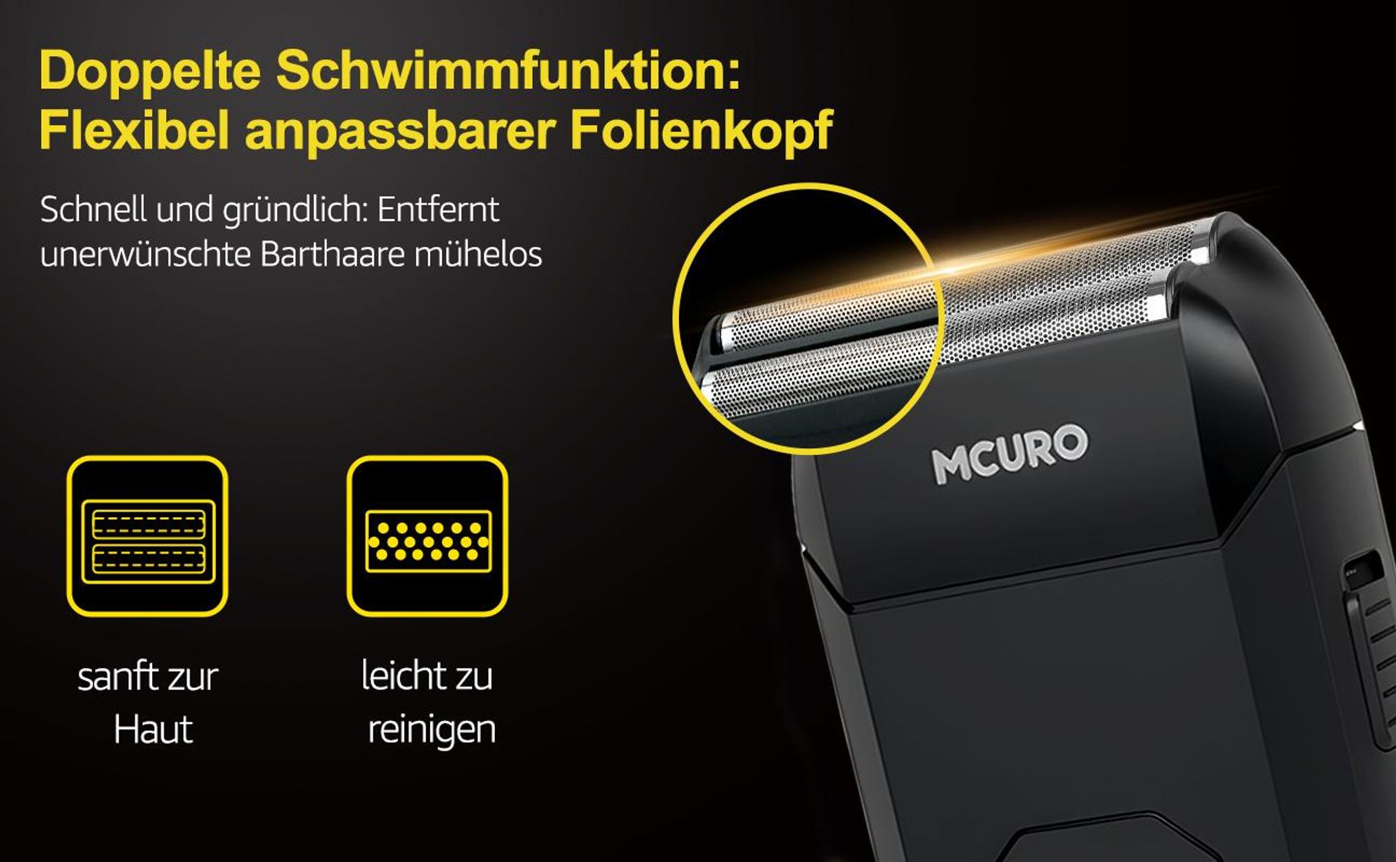 MCURO Haarschneider Elektrisch Profi,Haarschneidemaschine Barttrimmer Set für Herren mit 12 Kammaufsätzen, Haar- und Bartschneider Wasserdicht & Kabellos mit LED-Akku