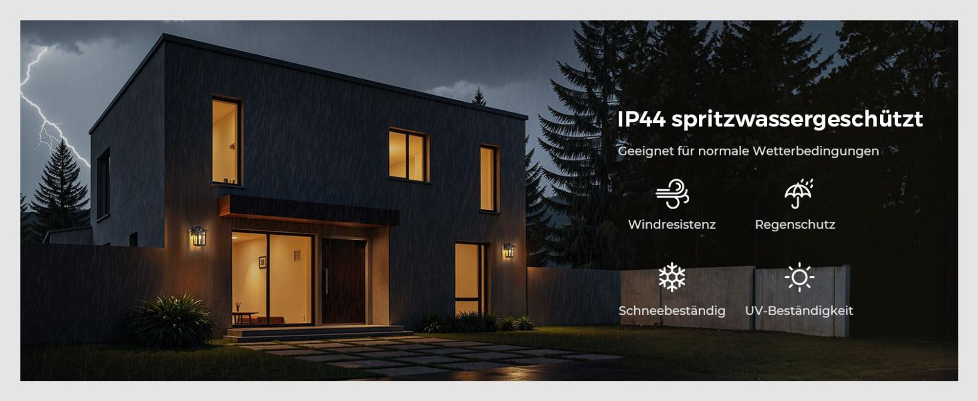 S'AFIELINA Wandleuchte Außen, Außenlampe Wand für Terrasse, Aussenleuchten Hauswand, E27 Fassung, Wandlampe Schwarz, 1 Stück