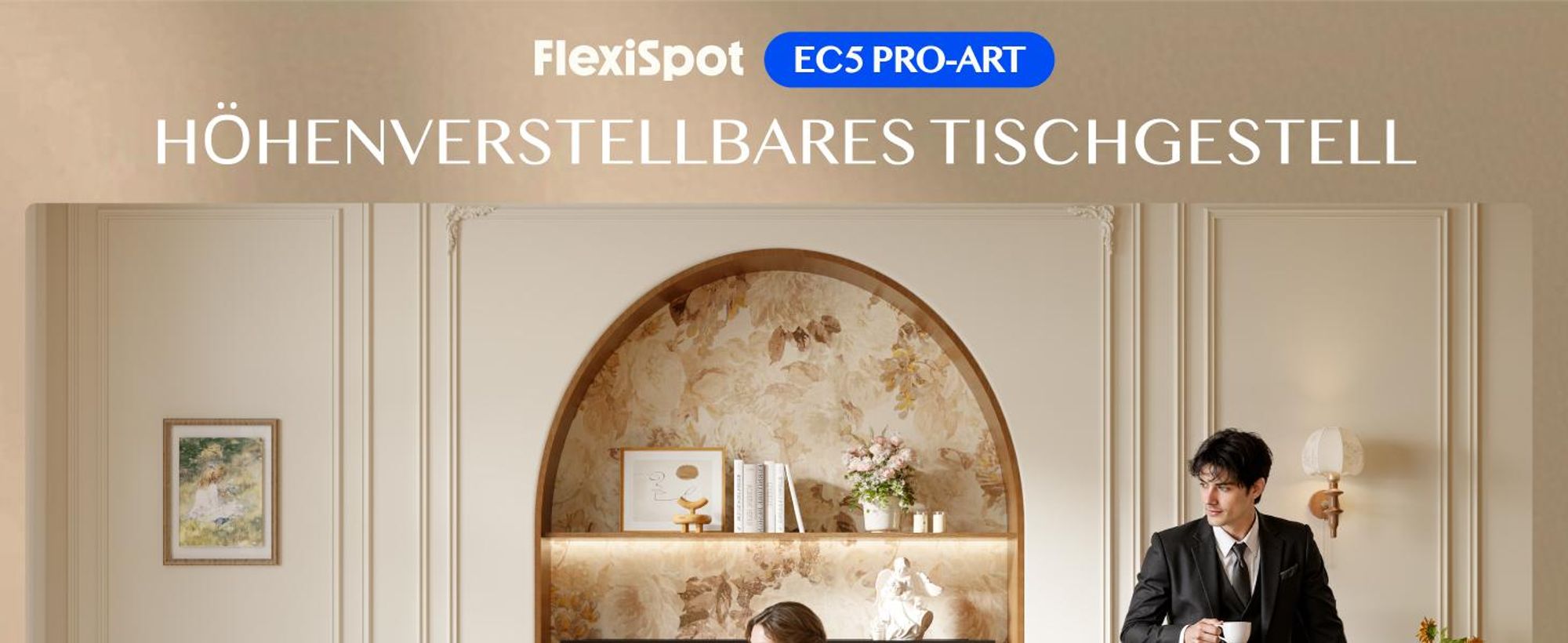 FLEXISPOT EC5 Pro Höhenverstellbarer Schreibtisch Elektrisch Tischgestell 160KG Tragkraft, 2 starke Motoren, Piano-Tasten-Design USB-Anschluss Schwarz