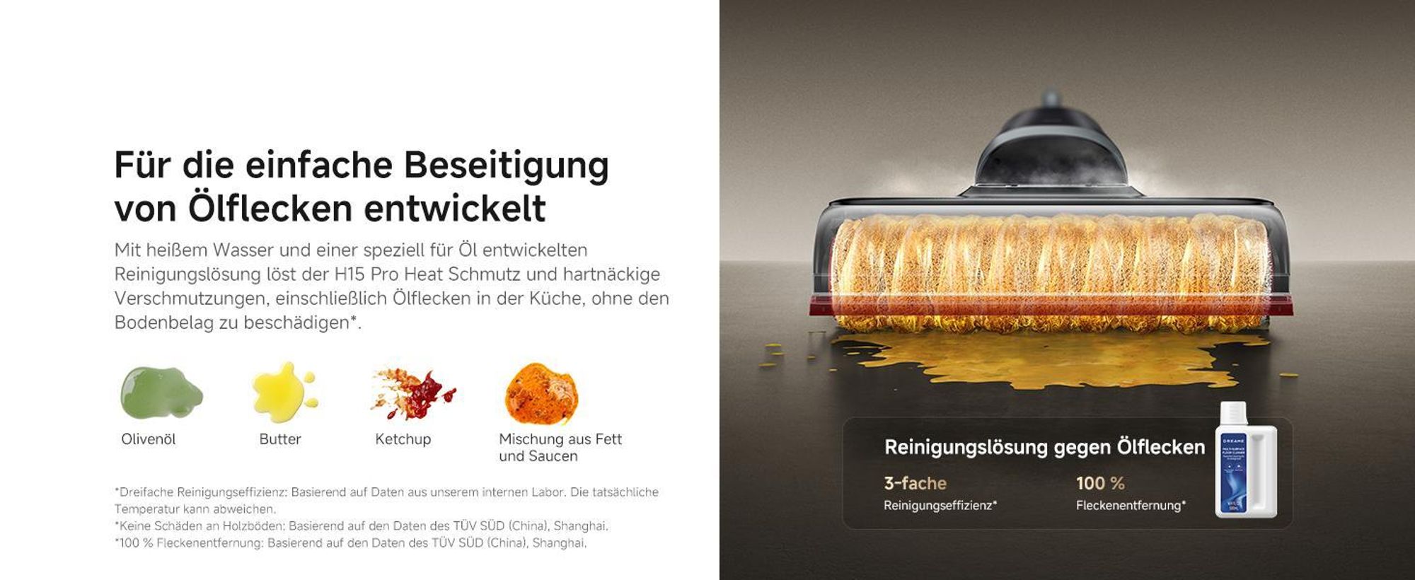 Winterdesign-Dreame H15 Pro Heat Nass-und Trockensauger,85 °Cheißes Wasser,90°C Trocknung,100℃ Reinigungsbürste,2in1 Akku-Staubsauger,22kPa,0-Tangle