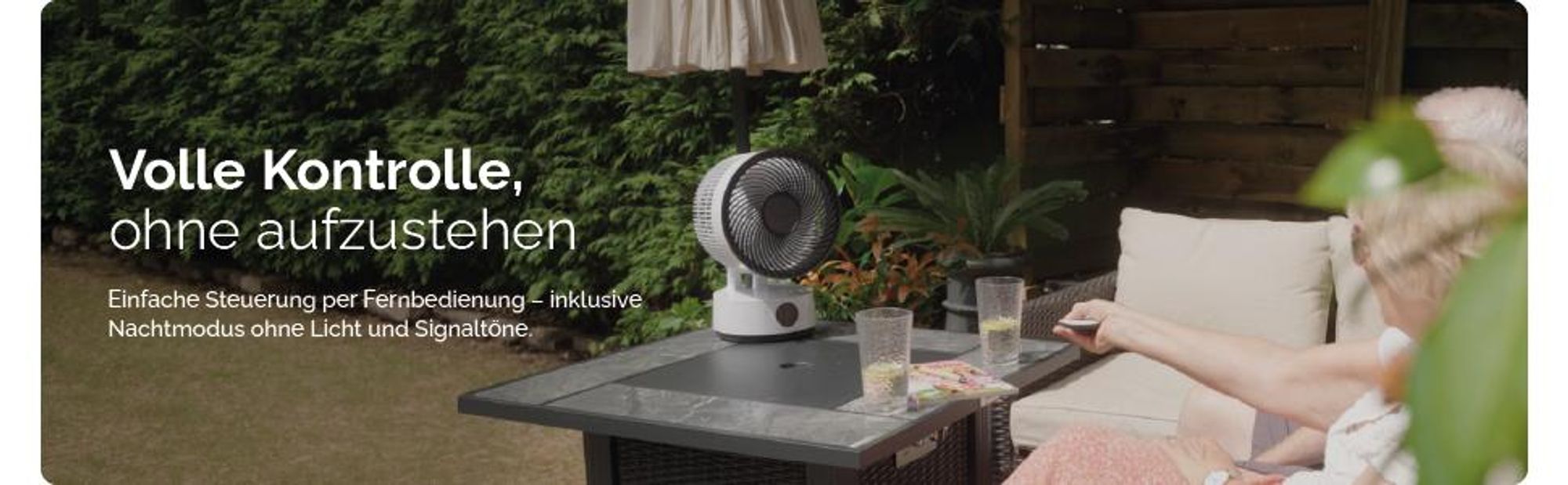 MeacoFan Sefte® 20cm Ventilator mit Akku, leise ab 27dB ,Fernbedienung und Oszillation