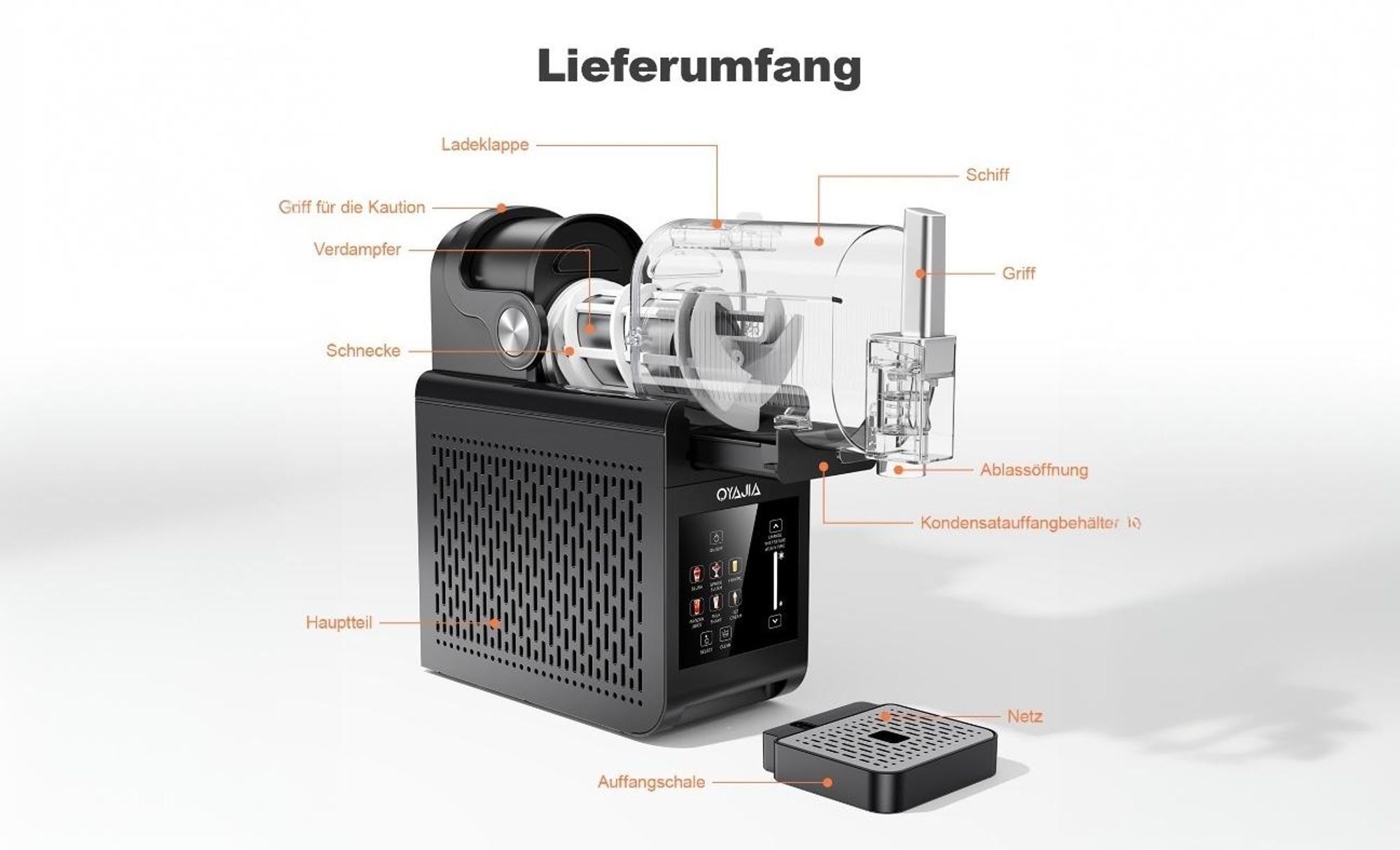 Slush Maschine – 1,8 L Eismaschine, mit LED-Display, 6 Programmen für Eiscreme, Frappés, Milchshakes, automatischer Reinigung, kein Eis erforderlich