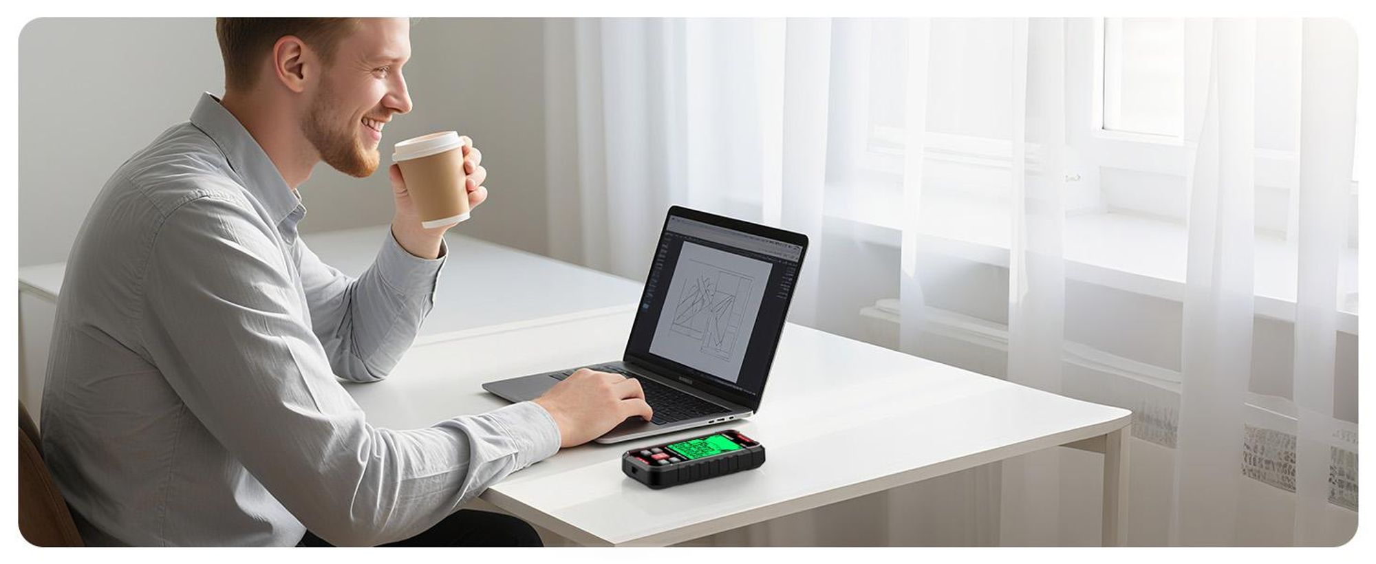 KAIWEETS EMF Messgerät 3-in-1, EF/MF/RF Strahlungstester, LCD, Typ-C Akku