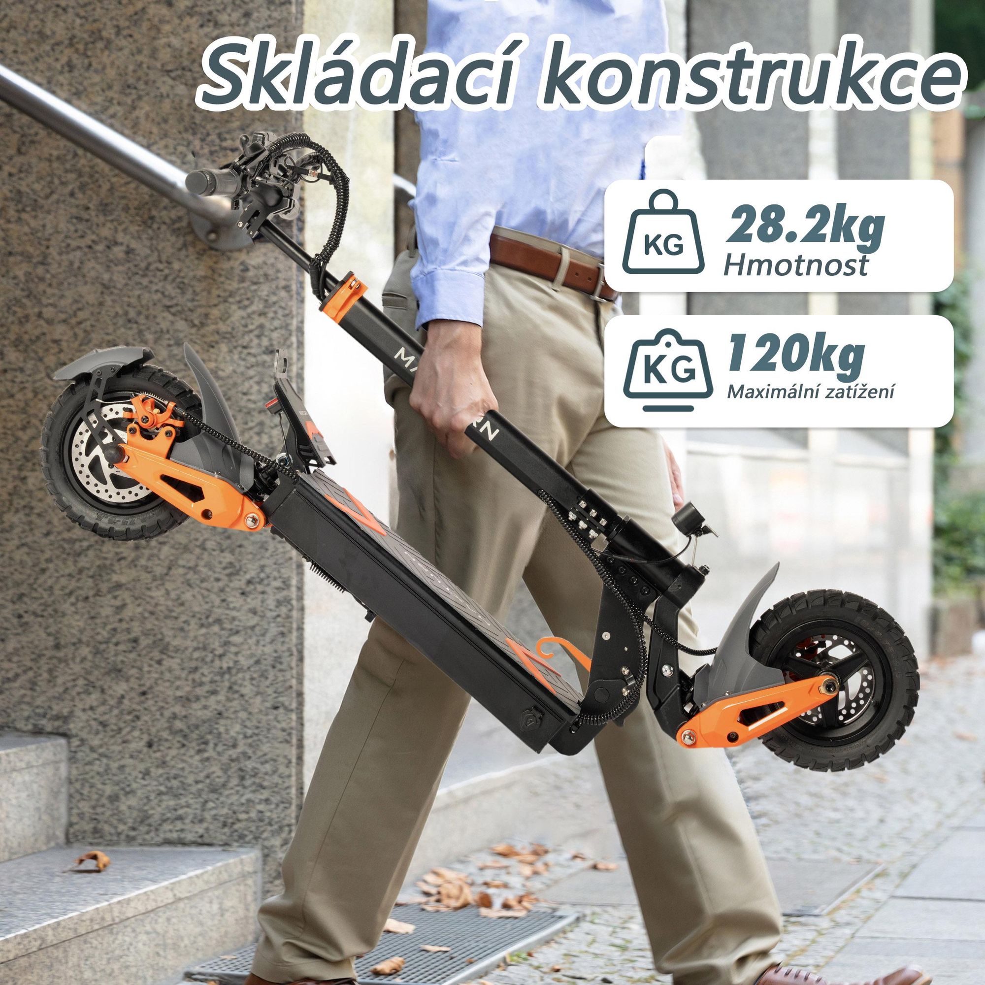 Elektrická Koloběžka MAXTURN X1 - 48V15.6Ah 10'' Tubeless Scooter Elektrokoloběžka Hliníkový Rám - Černá