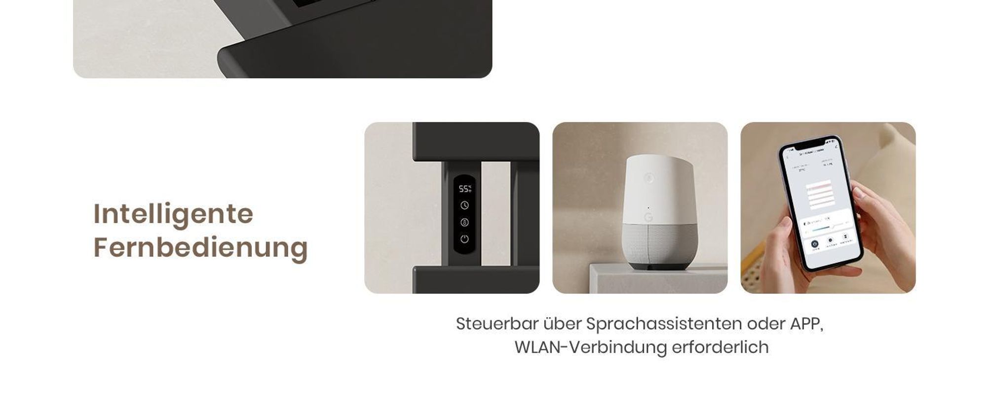 EMKE Handtuchwärmer elektrisch Intelligente Badheizkörper, 1000X500mm 320W Handtuchheizkörper Wifi APP Steurung Touch LCD Timer 1-9H, IPX5 Schwarz