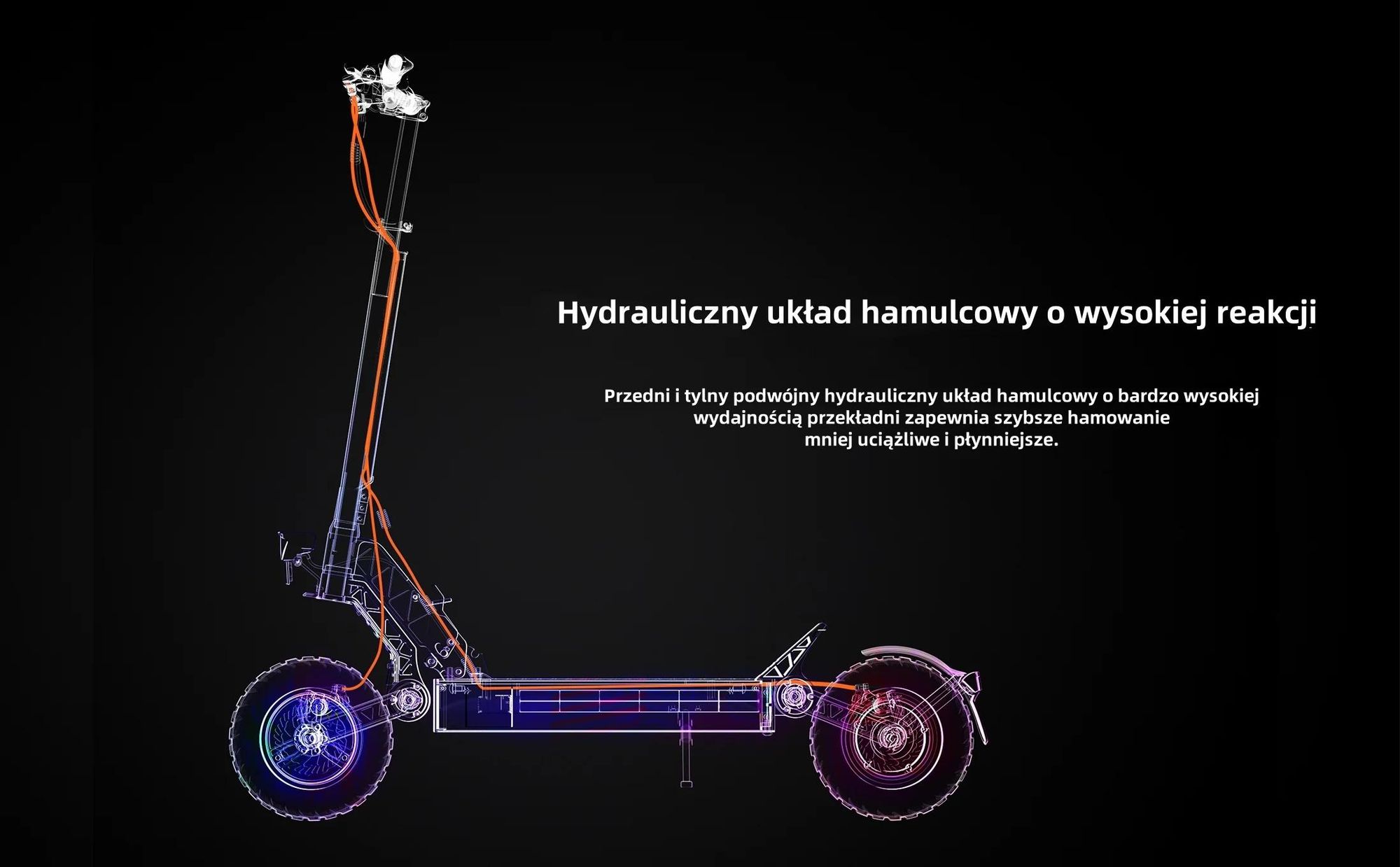 Skuter elektryczny JOYOR S10-S-Z ze wskaźnikami - 1000 W * 2 silnik 60 V 18 Ah akumulator 70 km zasięgu hamulec tarczowy - czarny