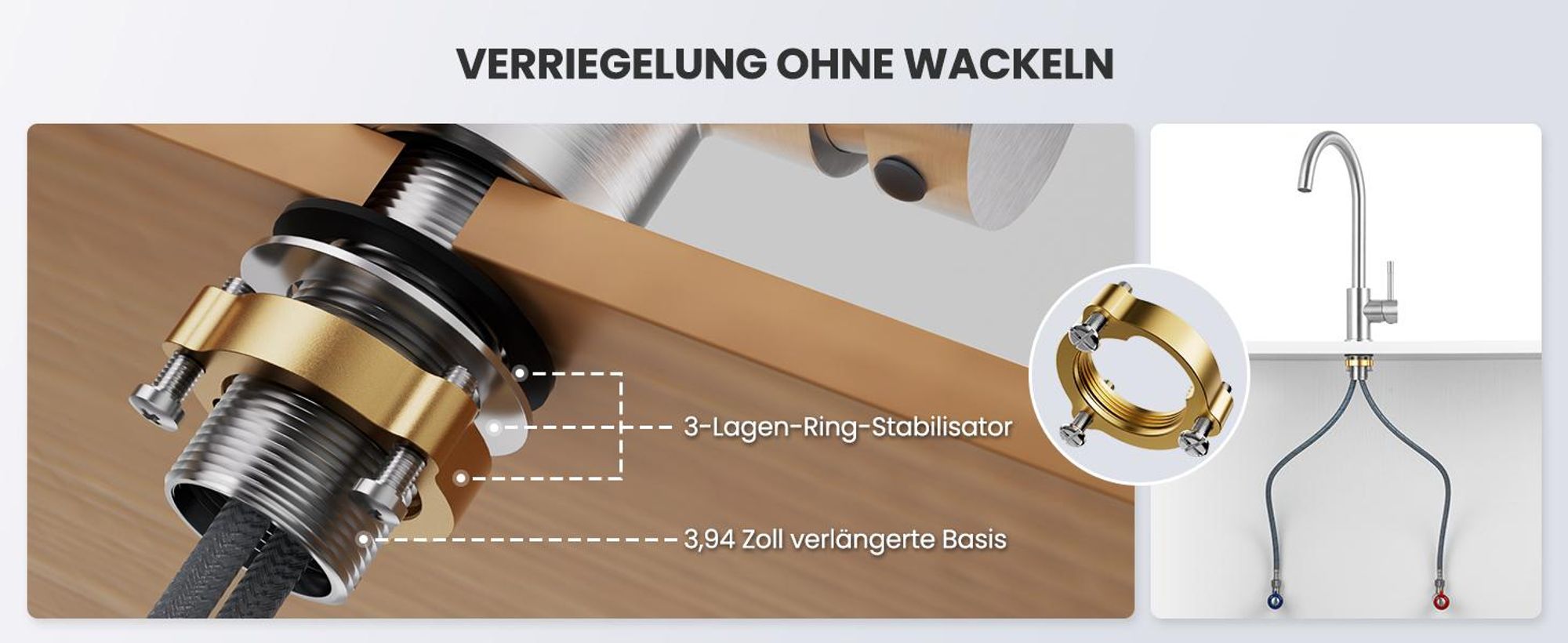 Küchenarmatur Edelstahl Gebürstet 360° Drehbar, Wasserhahn Küche Hochdruck Spültischarmatur Cecipa MAX Wasserhahn für Spülbecken,Mischbatterie Armatur