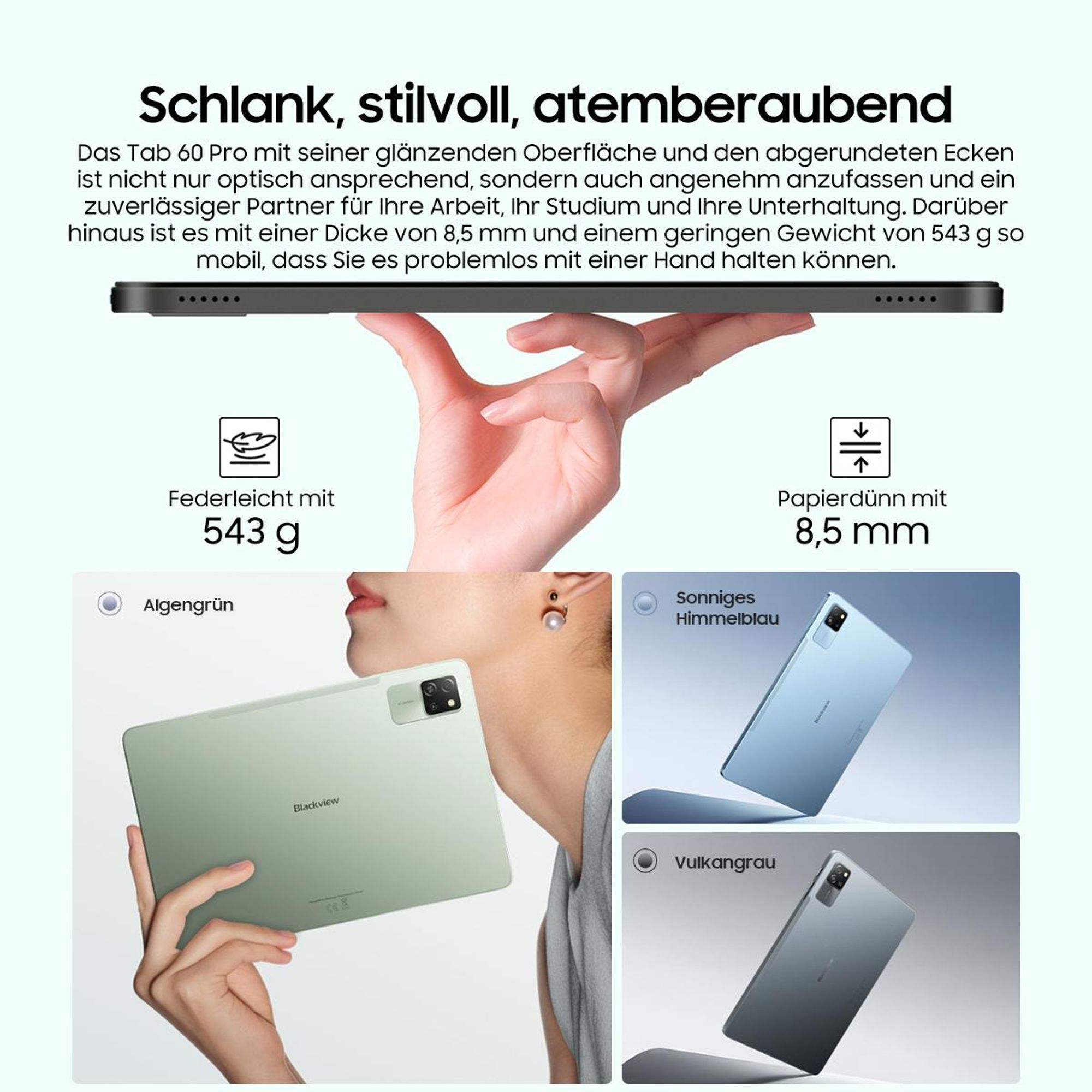 Blackview Tab 60 Pro 10" Tablet, Dual 4G SIM LTE, Android 15, 12(4+8)GB RAM + 128GB ROM/2TB, Unisoc T606 Octa-core