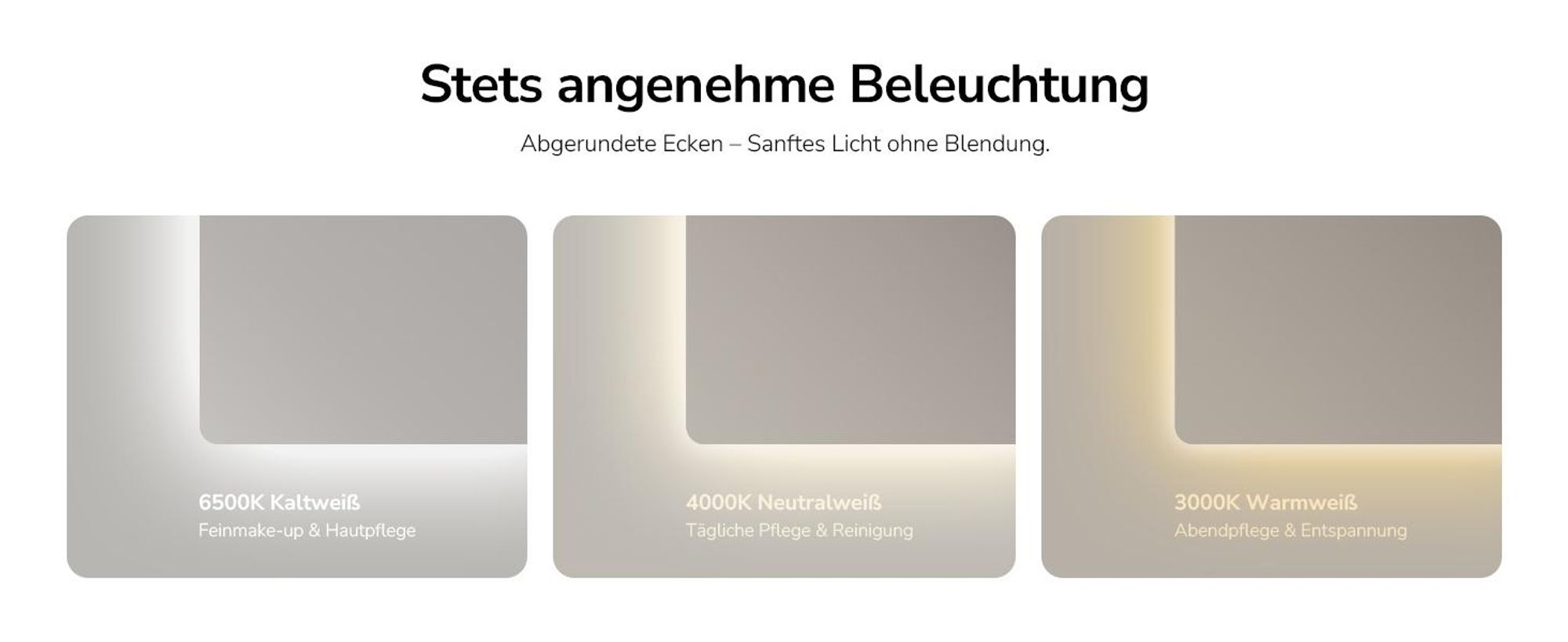 EMKE LED Badspiegel 80x60cm mit Beleuchtung 3 Lichtfarbe kaltweiß Neutral Warmweiß Beschlagfrei Lichtspiegel Badezimmerspiegel mit Touchschalter