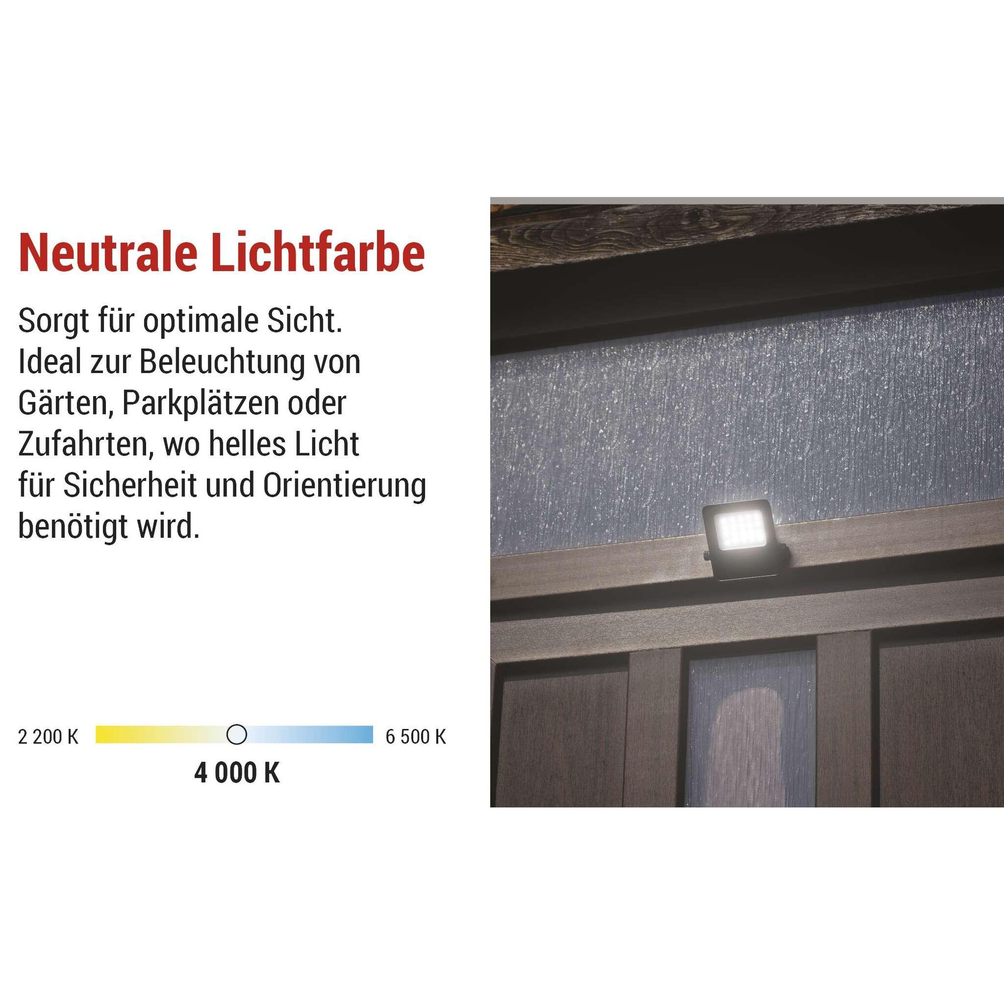 EMOS LED-Strahler VISIO 10W, 1500 lm, ultradünnes Aluminium Flutlicht, wasserdicht, neutralweiß, hohe Lichtleistung 150lm/W, für Außenbereich, ZS2513