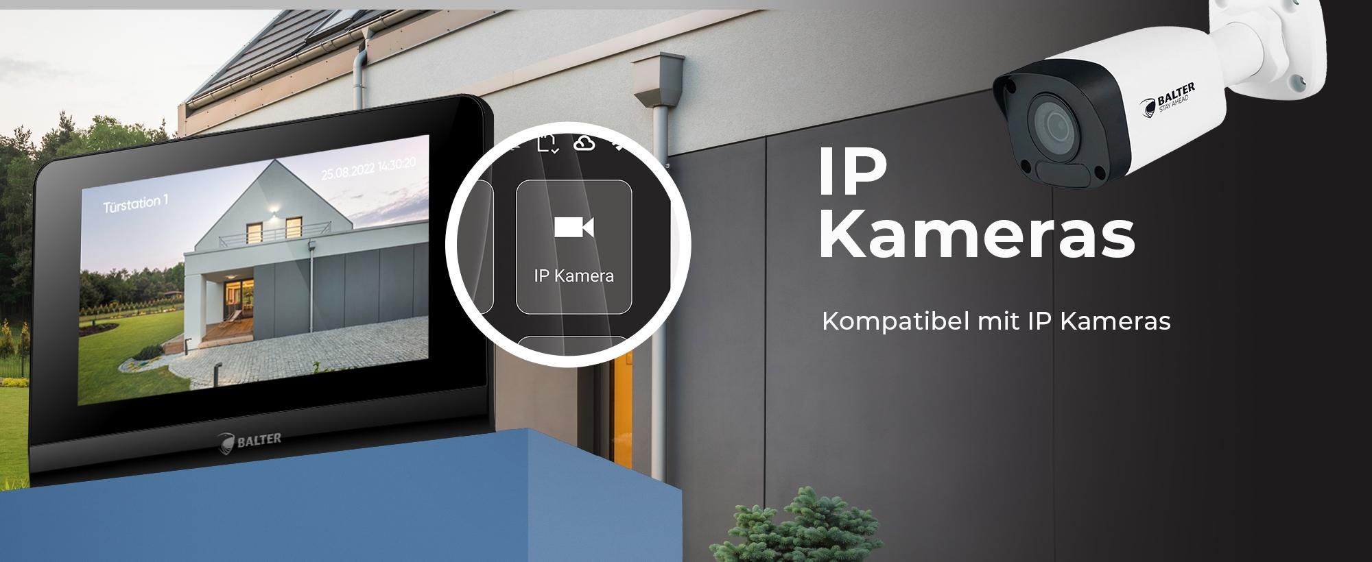 Entri L Video Türsprechanlage, 1 Familienhaus mit 7-Zoll Monitor, 2-Draht, Unterputz, Video Türklingel Smartphone App, Full HD Kamera, schwarz