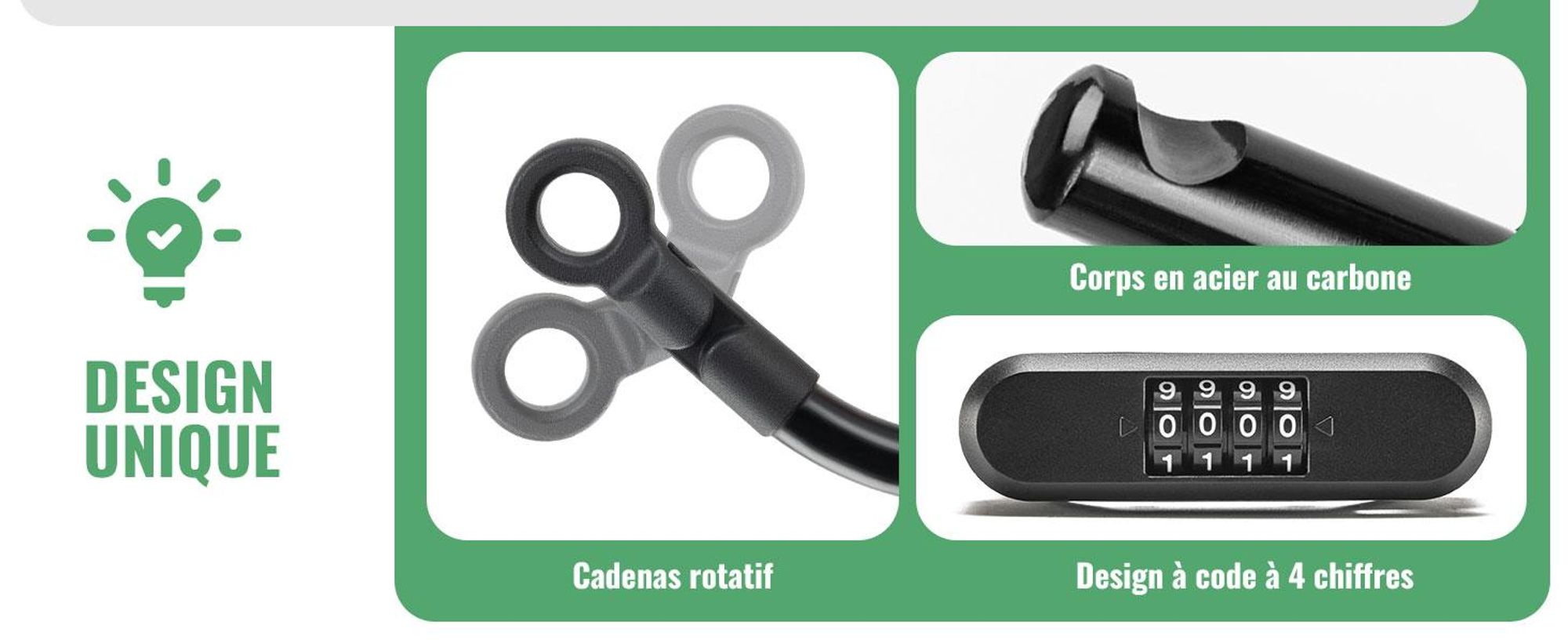 ROCKBROS Candado en U Antirrobo Para Patinete Eléctrico Código 4 Cifras PVC Alta Seguridad Para E-scooter Moto Skateboard