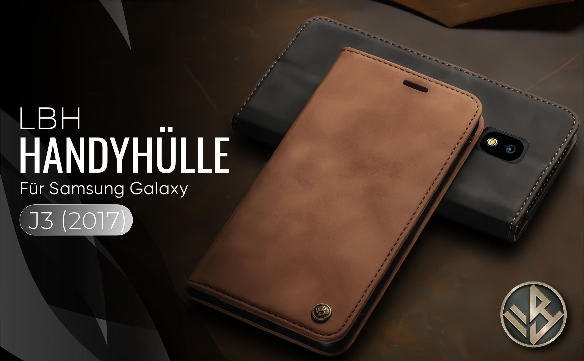 Hochwertige Klapphülle für Samsung Galaxy J3 2017 im klassischen Design