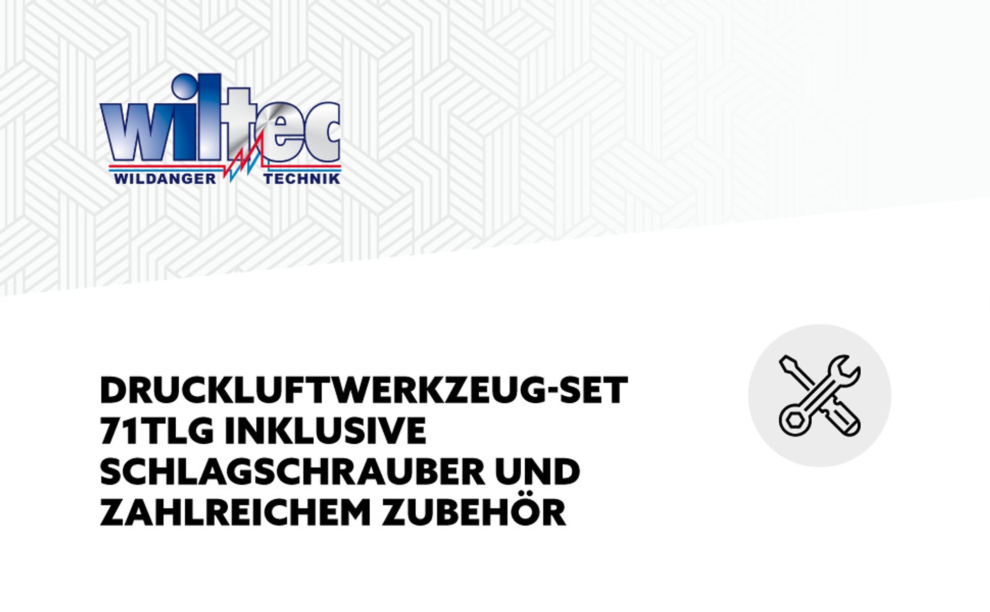 Wiltec Druckluftwerkzeug-Set 71tlg inklusive Druckluftpistole – vielseitiges Kompressor Zubehör mit Schlagschrauber