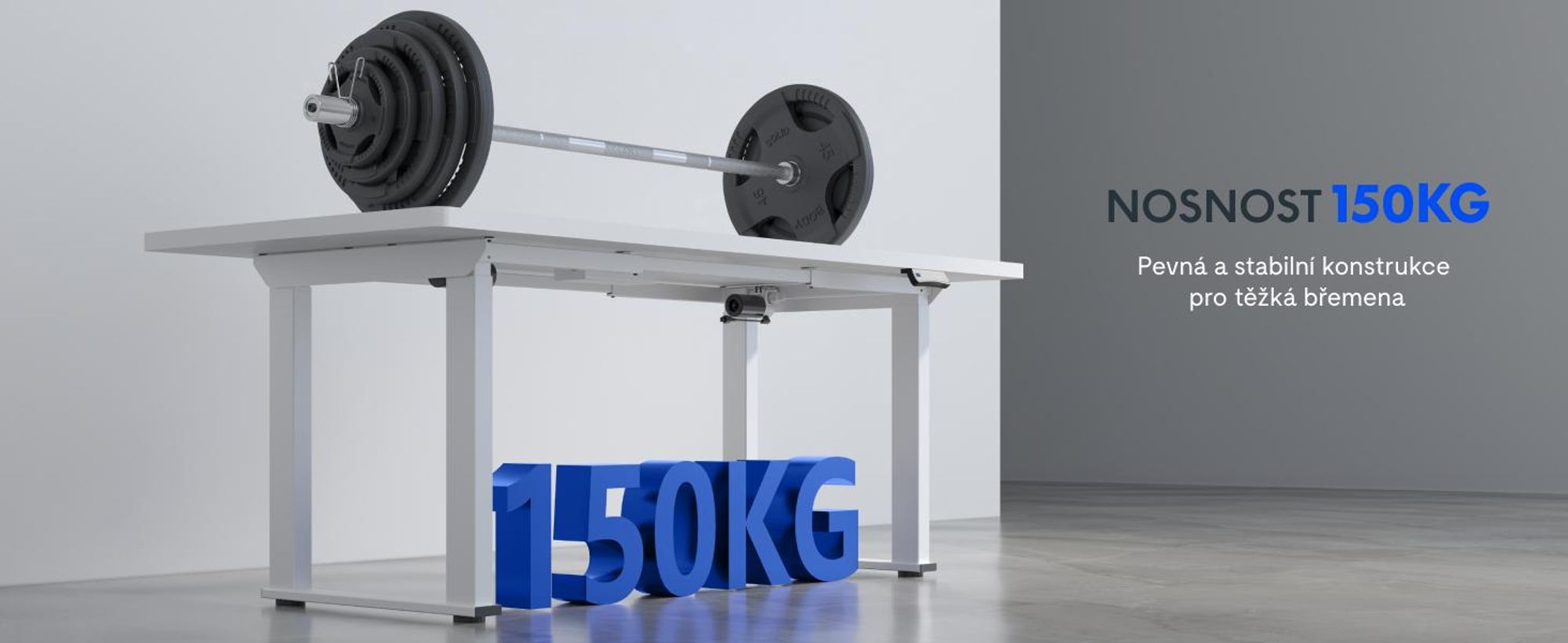 FLEXISPOT Elektricky výškově nastavitelný psací stůl se čtyřmi nohami, dvojitý motor, nosnost 200 kg, 3 paměťové polohy, funkce připomenutí sed-stoj, bílá barva