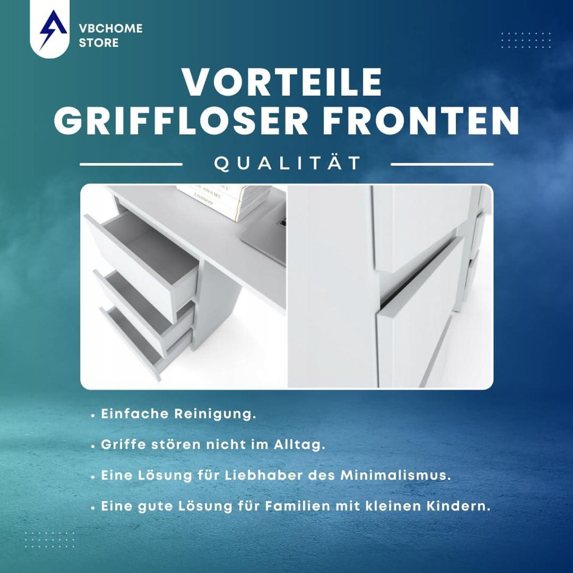VBChome Schreibtisch 120x50x75 cm Eiche Sonoma Bürotisch mit 6 Schubladen Computertisch PC-Tisch Arbeitstisch Laptoptisch Home Office Schreibtisch