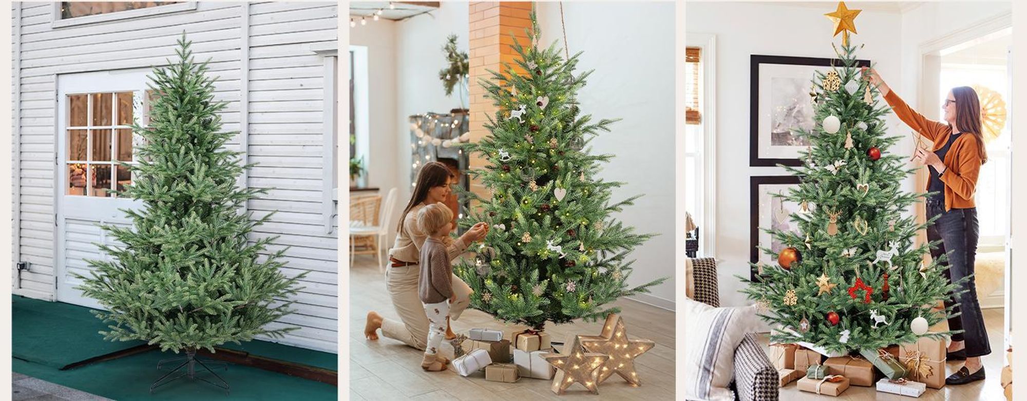 Salcar Künstlicher Weihnachtsbaum 180 cm Nordmanntanne Spritzguss Tannenbaum Künstlich inkl. Metalltänder und 1884 Spitzen