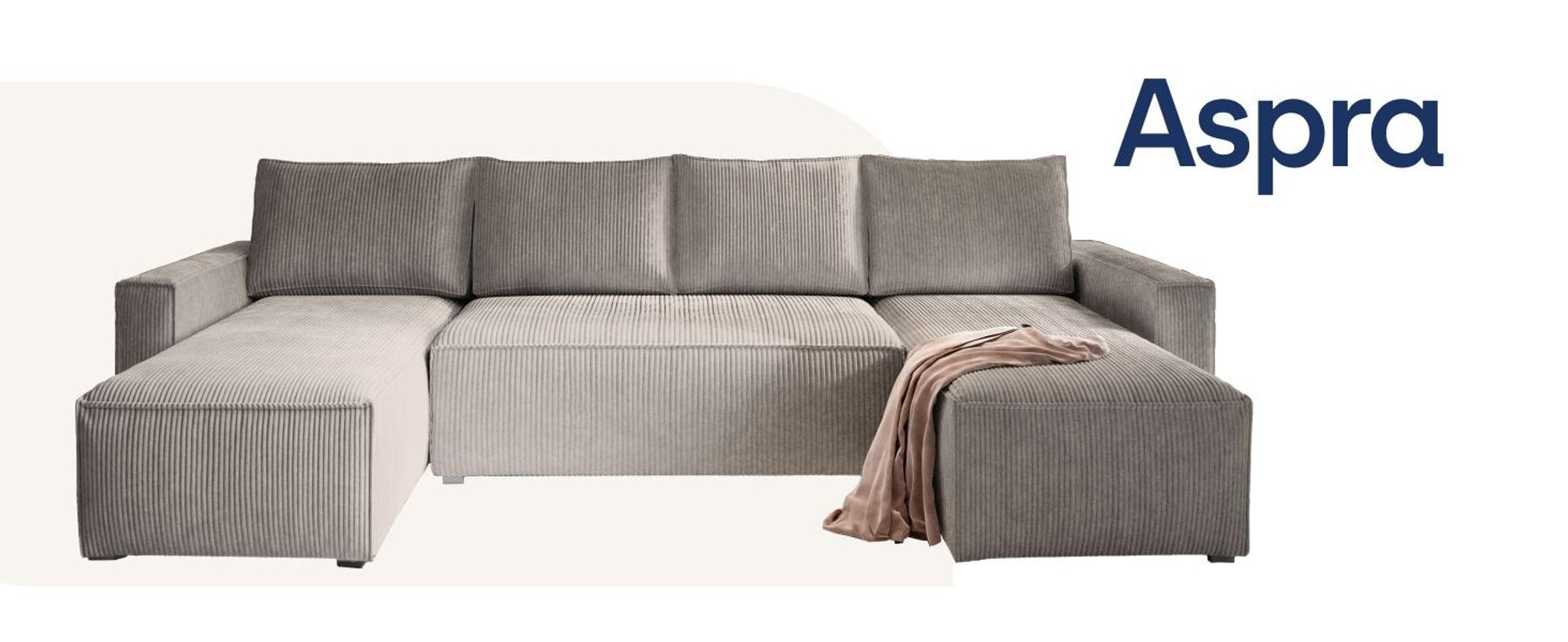 Ecksofa ASPRA mit Schlaffunktion und Bettkasten