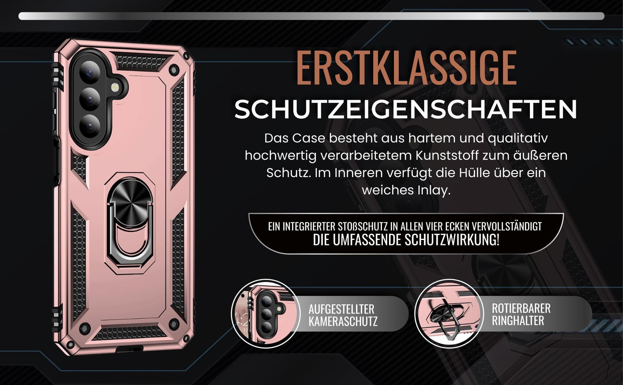 Handycase in Rosegold für Samsung Galaxy A27 5G mit Kameraschutz