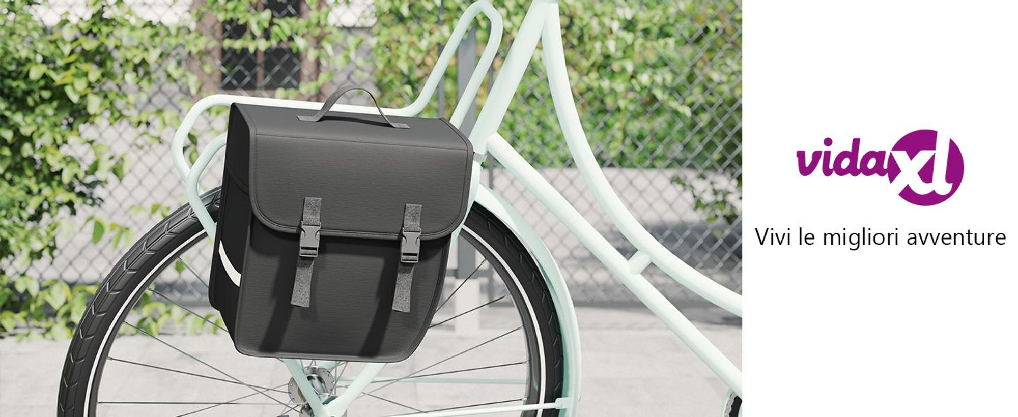 vidaXL Borsa da bicicletta per portapacchi Impermeabile 21 L Nero