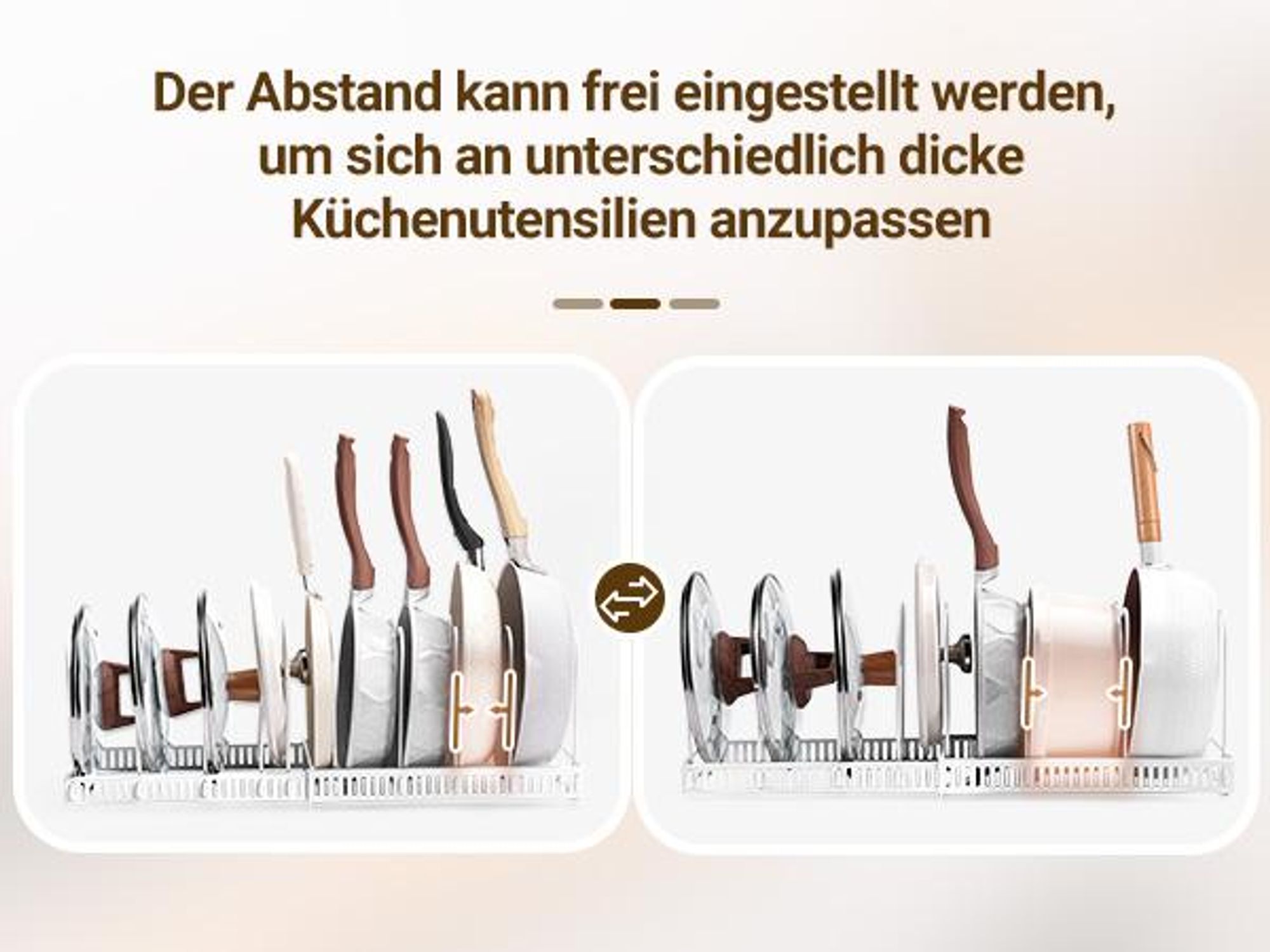 Yorbay Topfdeckelhalter ,Erweiterbarer Deckelhalter Topfdeckelhalter mit 10 Verstellbare Fächer , Küche Topf Pfannen Organizer Topfdeckel Aufbewahrung