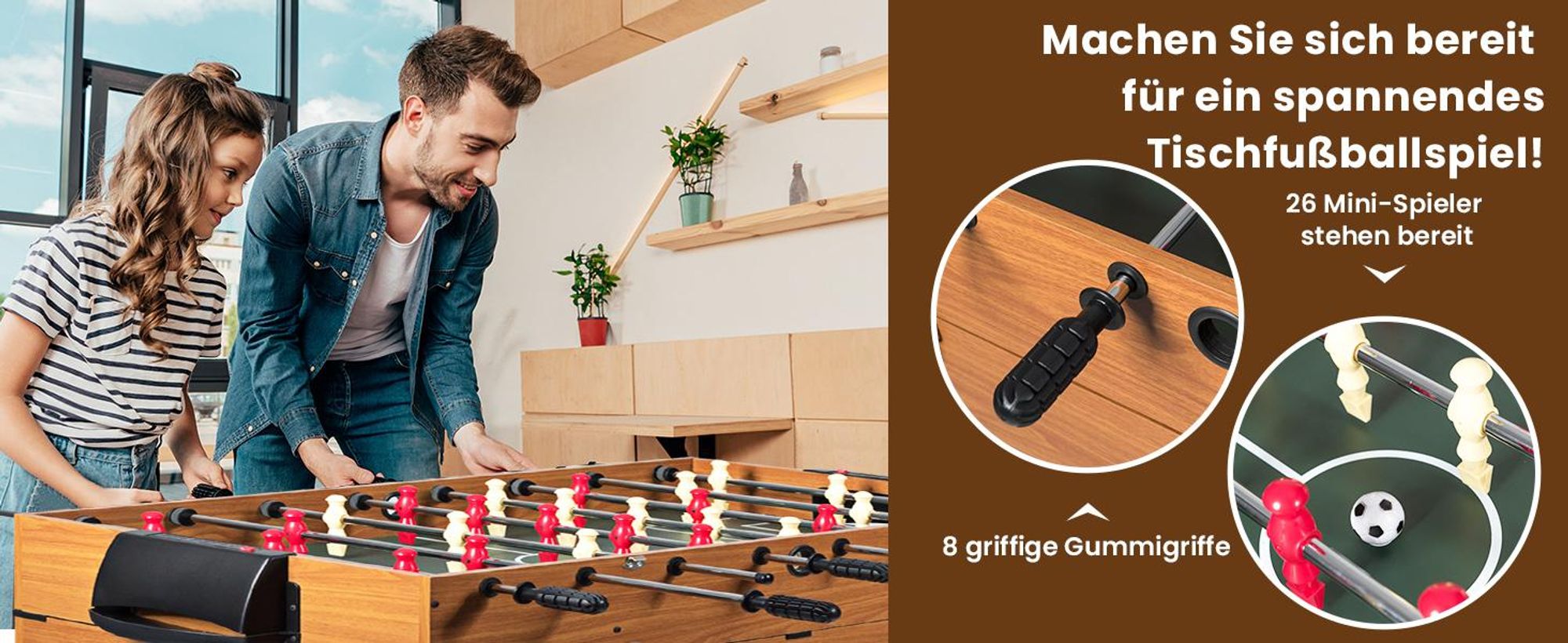 COSTWAY 3 in 1 Spieltisch, Tischkicker mit Tischfußball, Billard & Airhockey, Multifunktionstisch mit Metallrahmen & Zubehör, Kickertsich